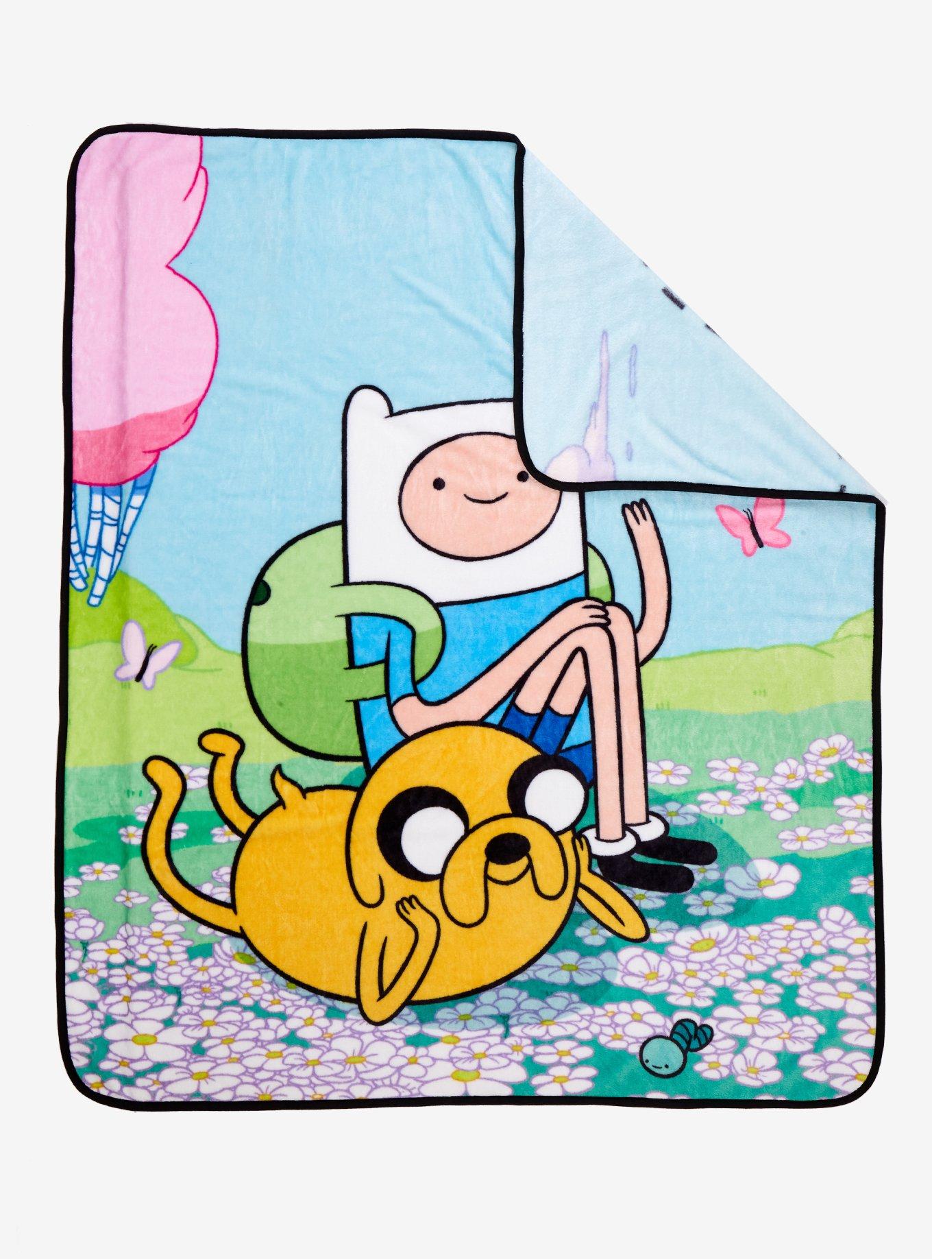 Adventure Time Finn & Jake Flower Field Throw Blanket