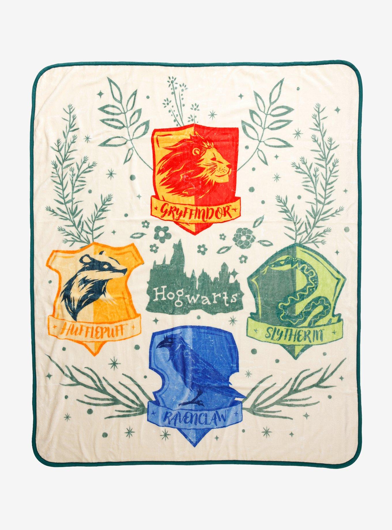 Harry Potter Hogwarts Houses Botanical Throw — BoxLunch Exclusive, , hi-res