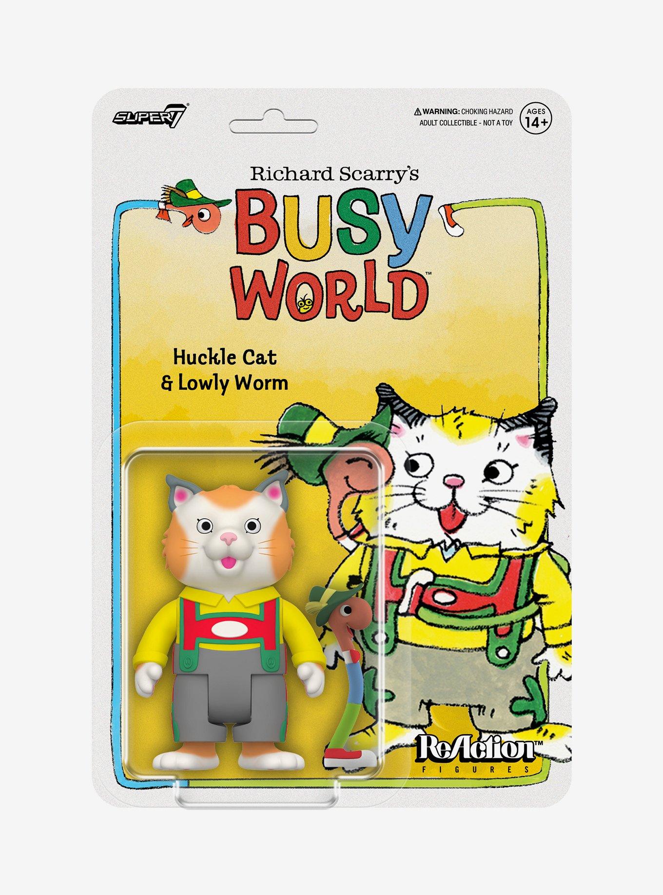 Super7 ReAction Richard Scarry's Busy World Huckle Cat & Lowly Worm Figure Set, , alternate