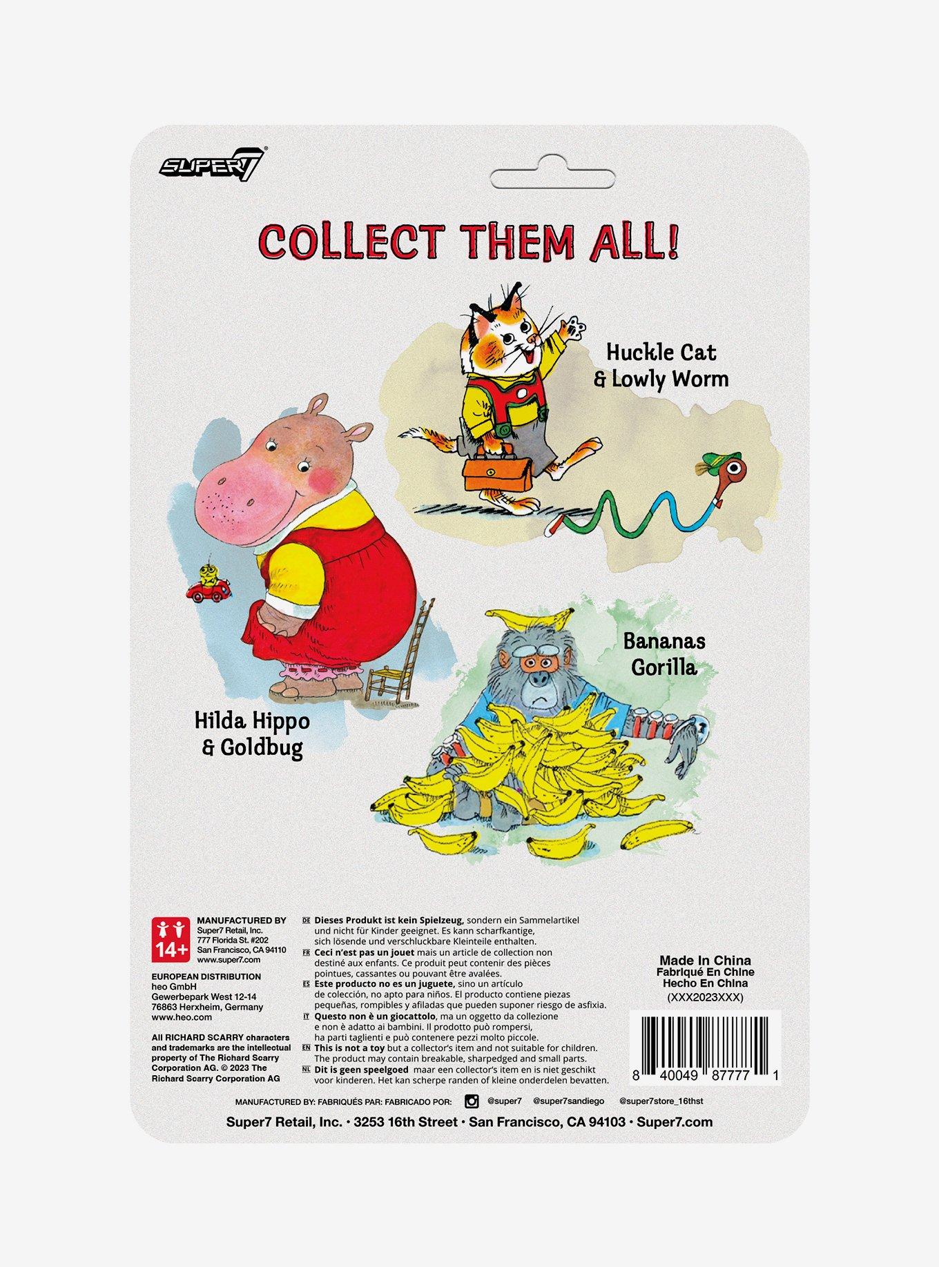 Super7 ReAction Richard Scarry's Busy World Huckle Cat & Lowly Worm Figure Set, , alternate