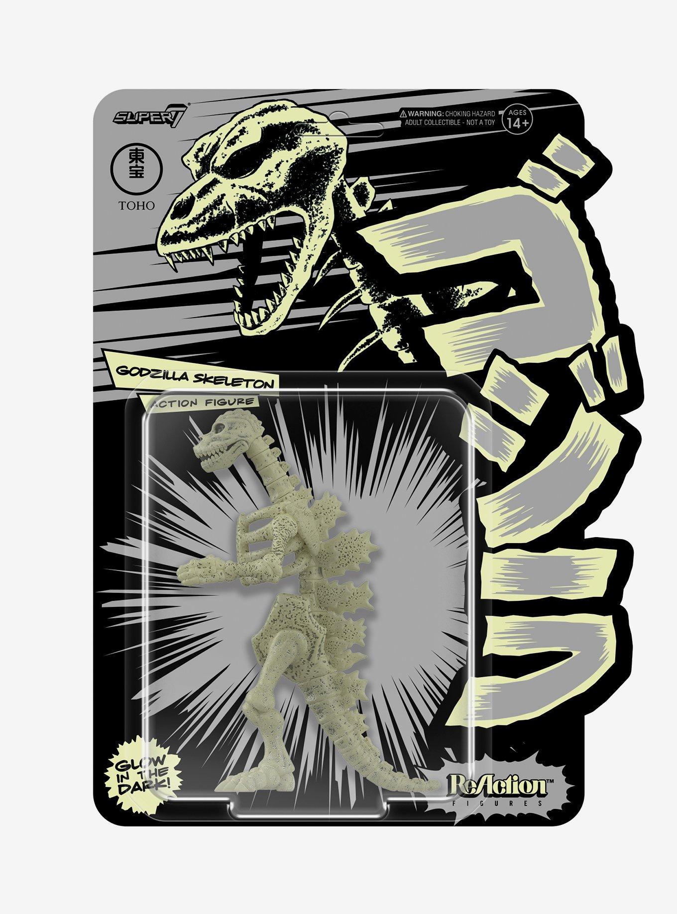 Super7 Godzilla ReAction Godzilla Skeleton Glow-in-the-Dark Figure, , alternate