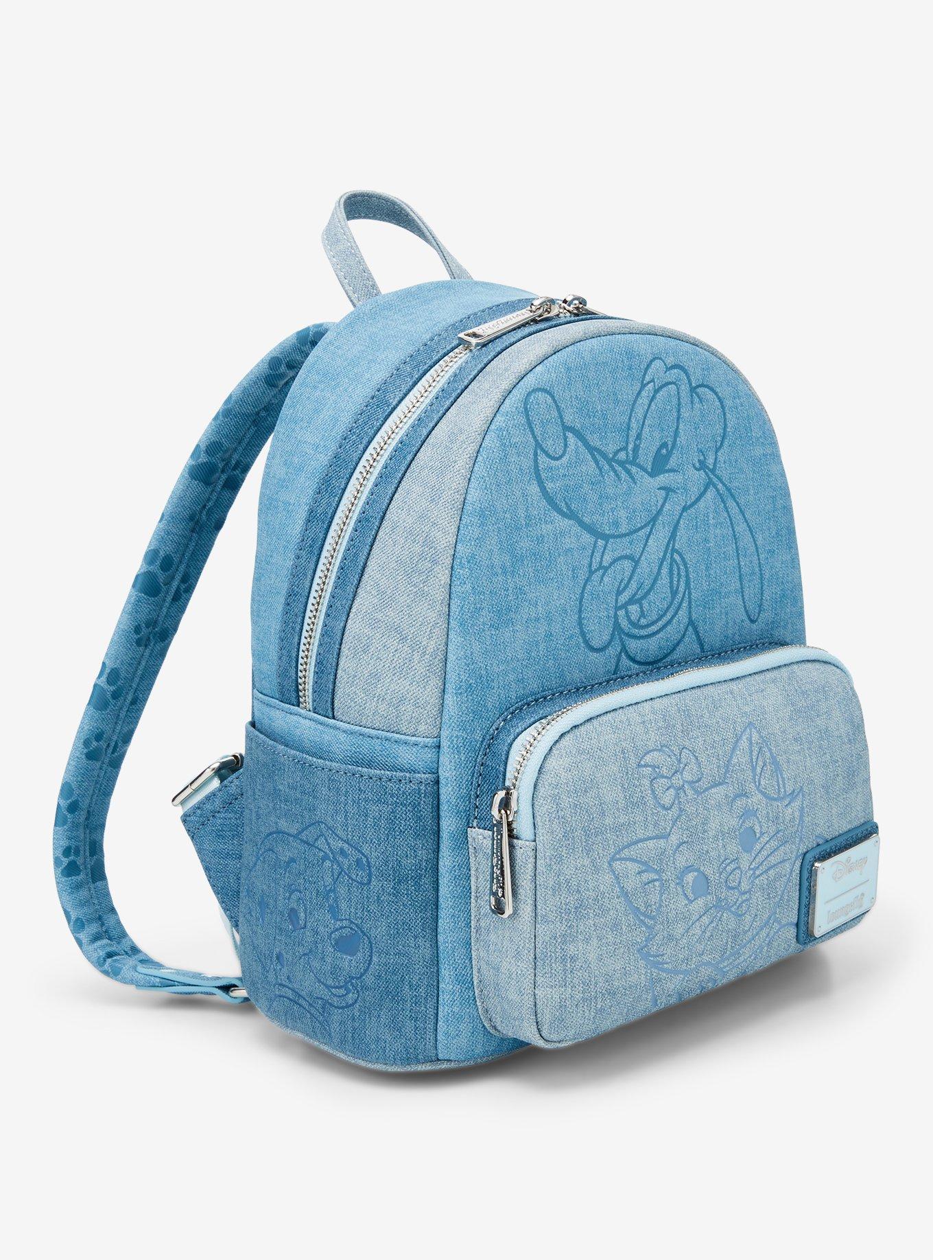 Loungefly Disney Dogs & Cats Denim Mini Backpack, , hi-res