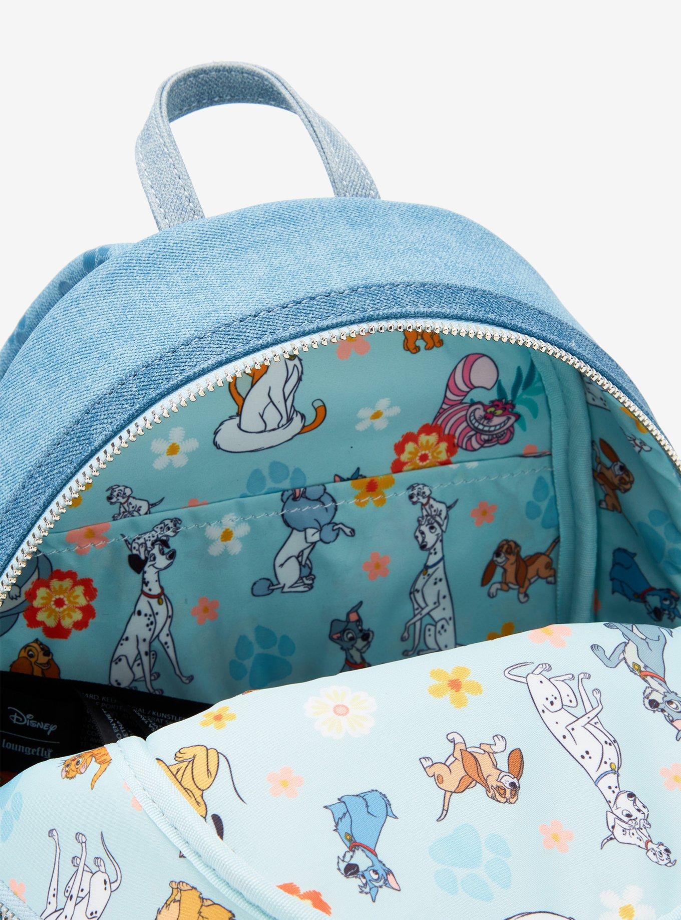 Loungefly Disney Dogs & Cats Denim Mini Backpack, , alternate