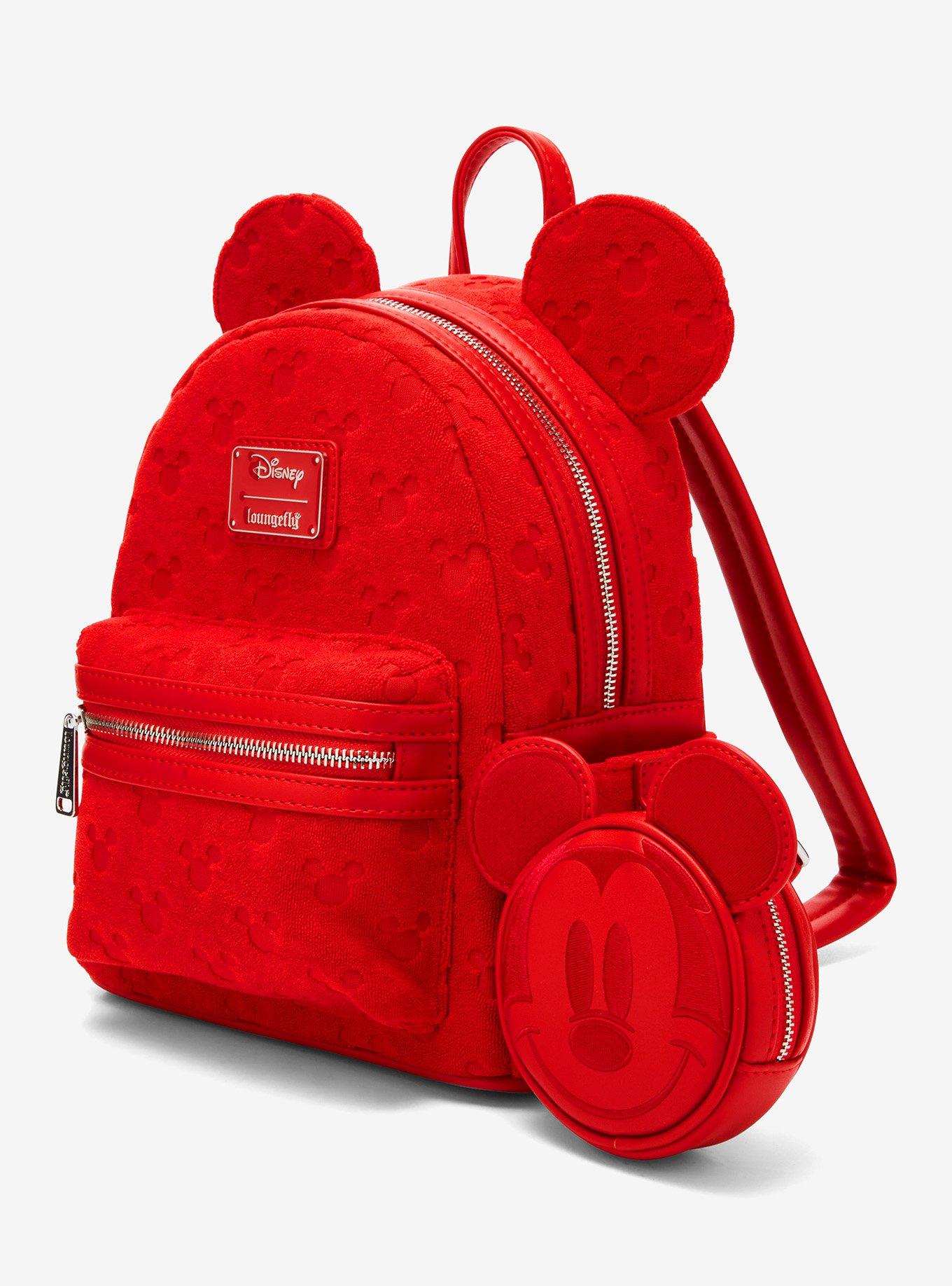 Loungefly Disney Mickey Mouse Red Tonal Texture Mini Backpack With Coin Purse, , hi-res