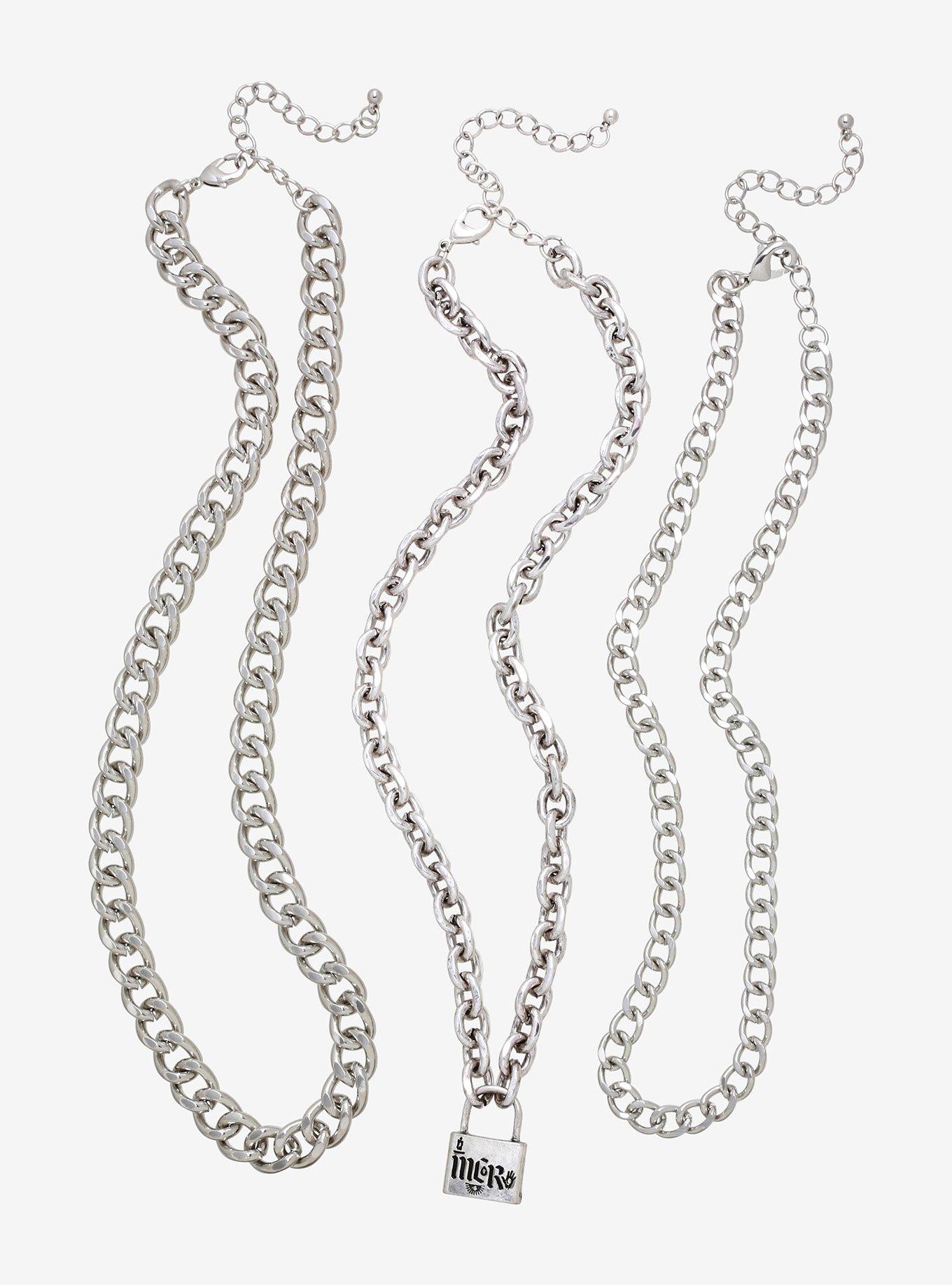 My Chemical Romance Padlock Chain Necklace Set, , hi-res