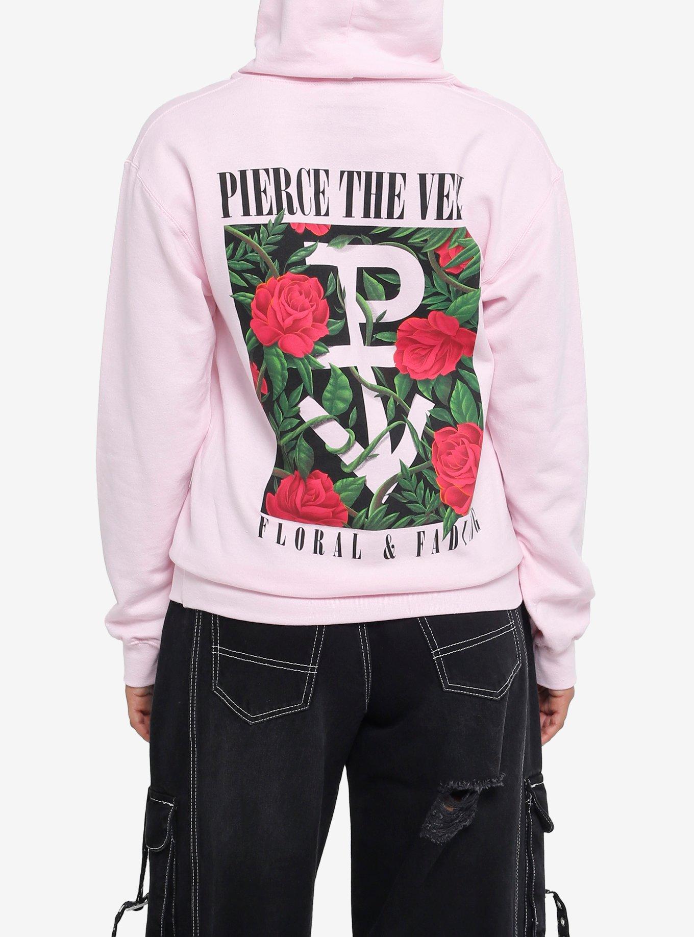 Pierce The Veil Floral & Fading Hoodie, PINK, alternate