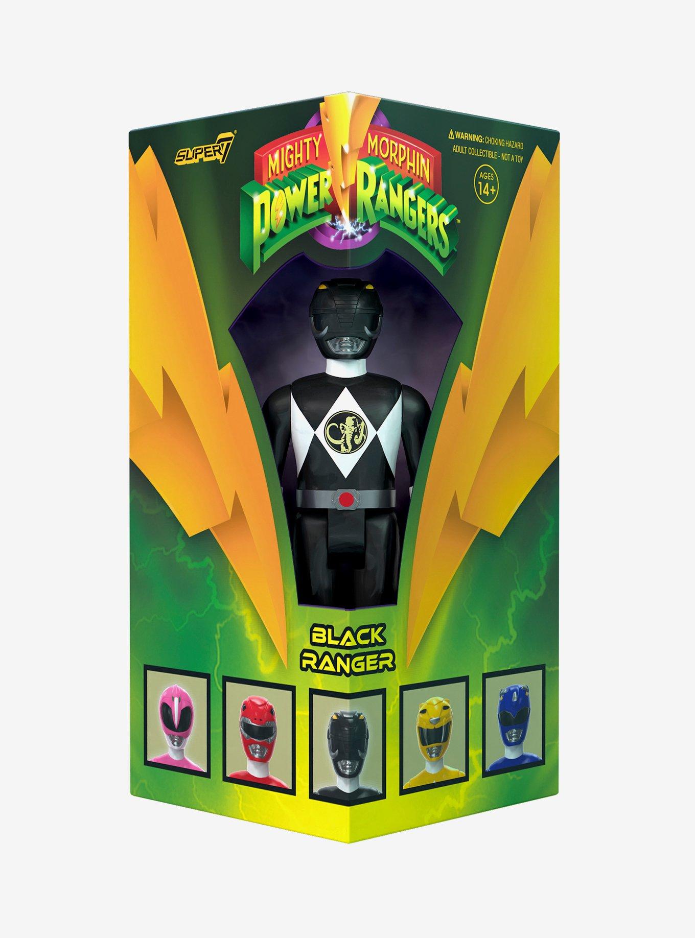 Super7 ReAction Mighty Morphin Power Rangers Black Ranger Figure (SDCC Triangle Box Edition), , hi-res