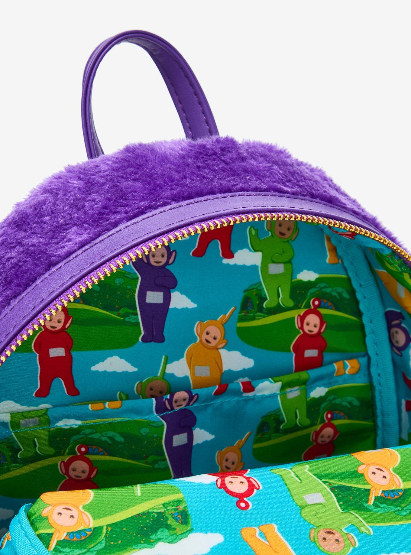 Loungefly Teletubbies Tinky Winky Fuzzy Light-Up Mini Backpack, , alternate