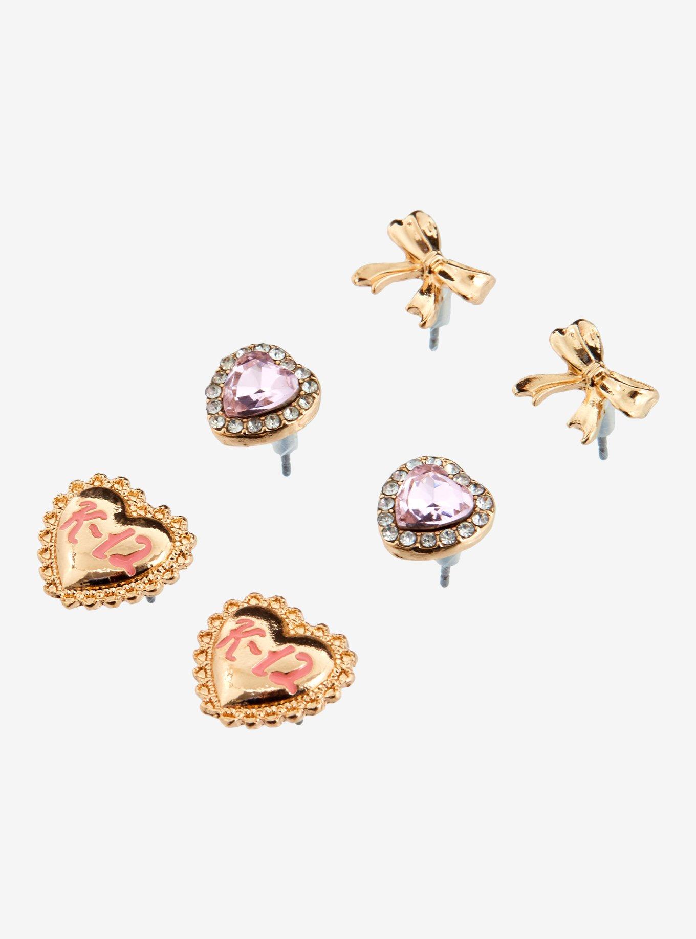 Melanie Martinez Heart Bow Earring Set, , alternate
