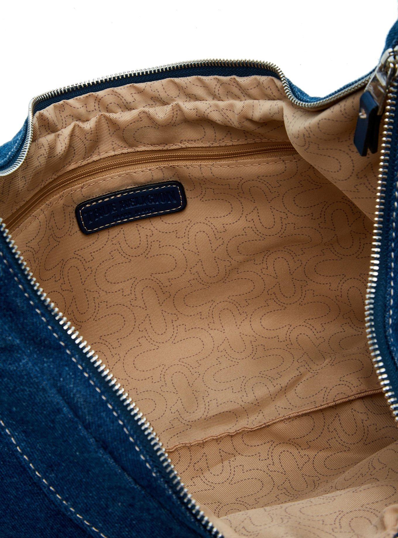True Religion Logo Denim Hobo Bag, , alternate