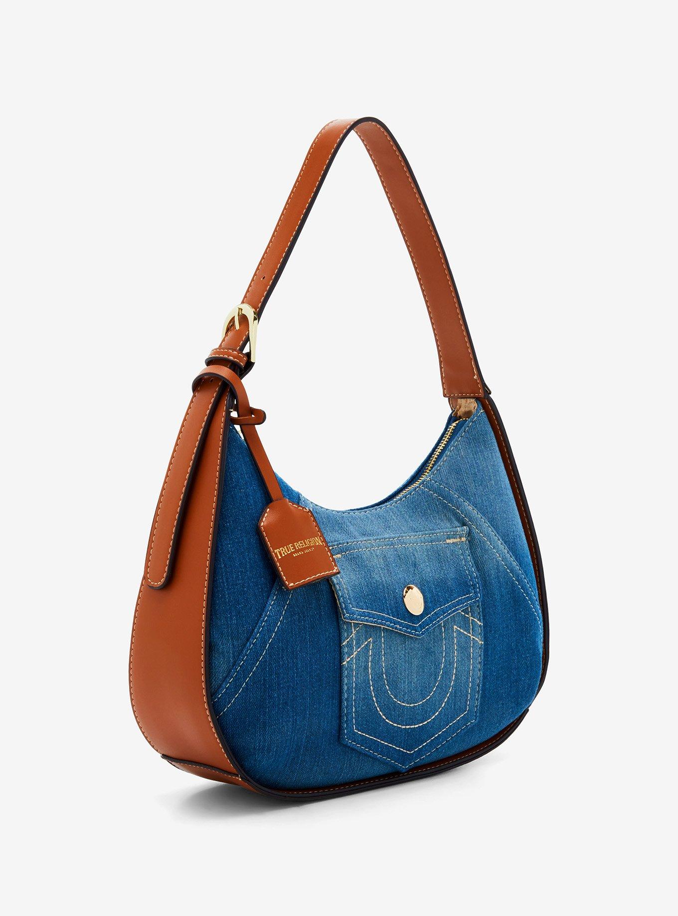 True Religion Horseshoe Pocket Denim Hobo Bag, , alternate