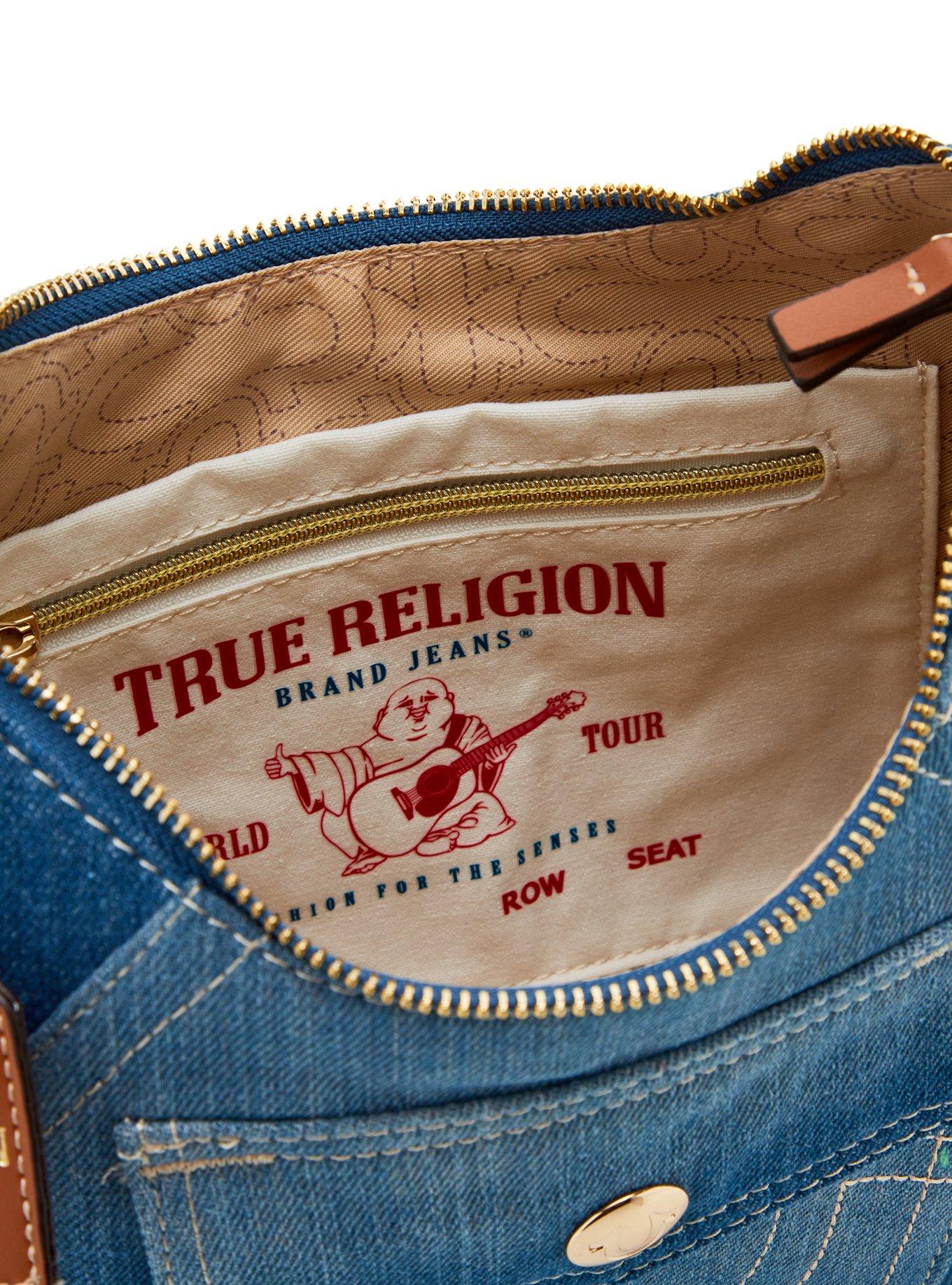 True Religion Horseshoe Pocket Denim Hobo Bag, , alternate