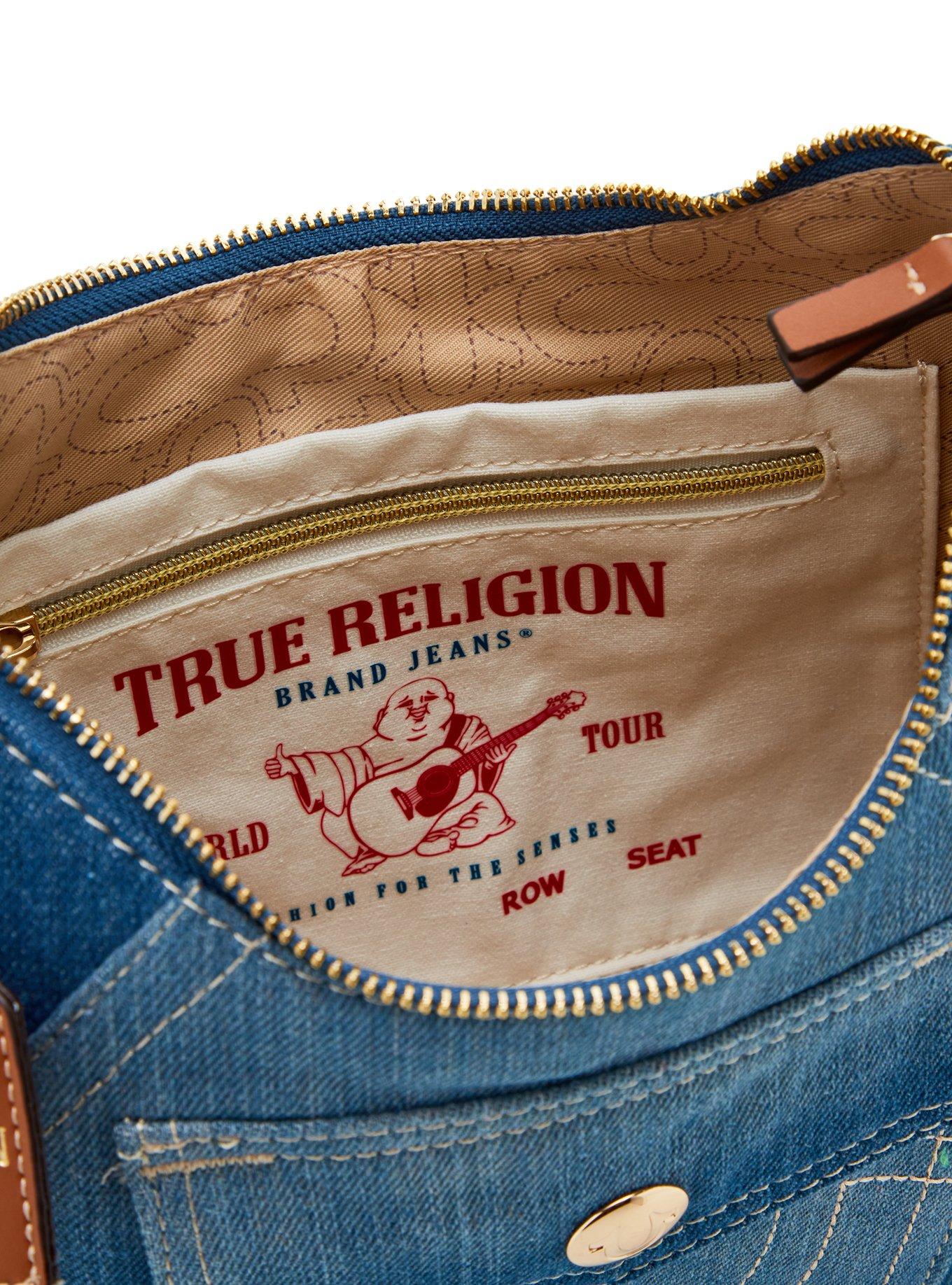 True Religion Horseshoe Pocket Denim Hobo Bag, , alternate