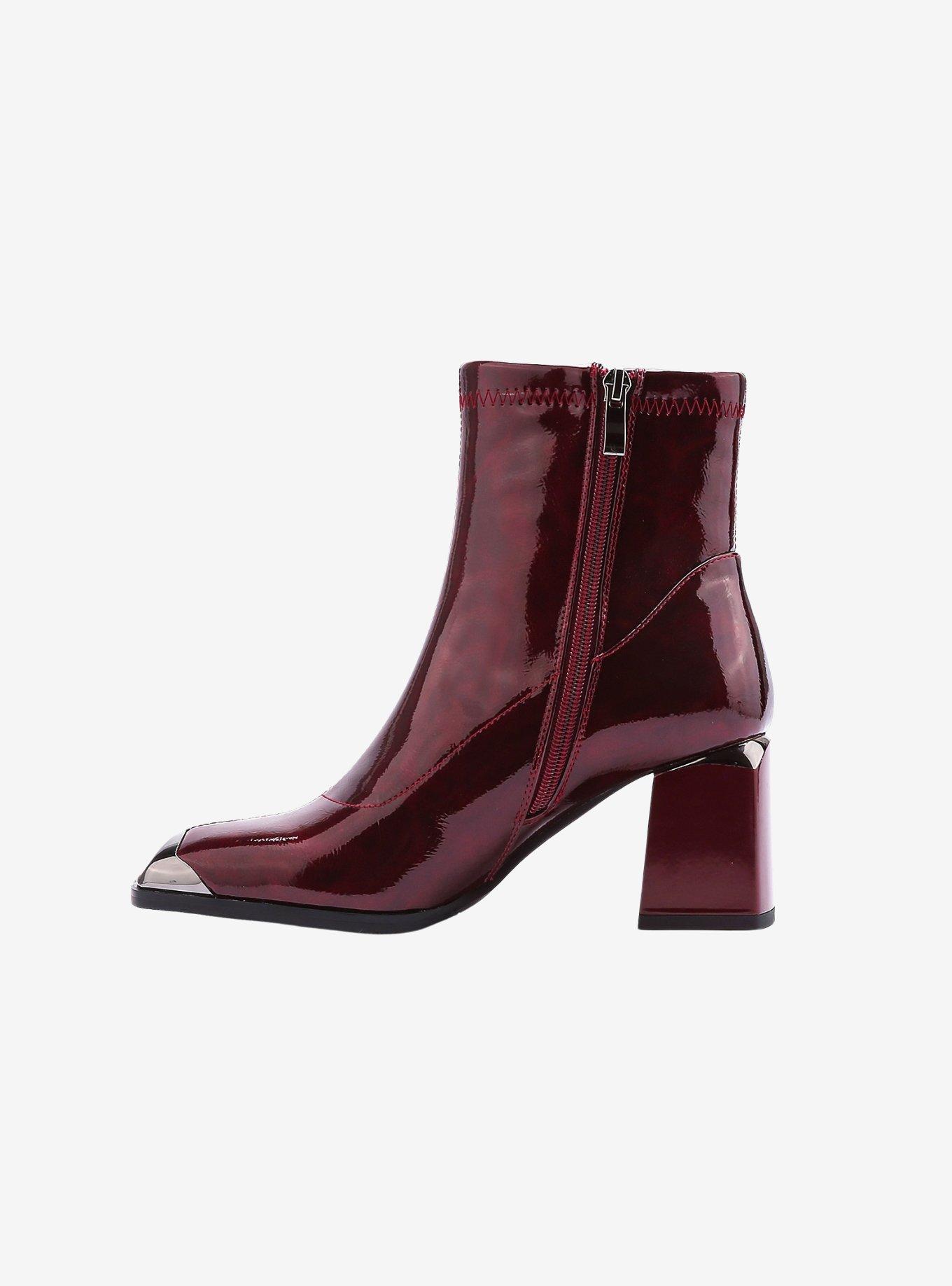 Fortune Block Metal Heel Bootie Burgundy, , hi-res