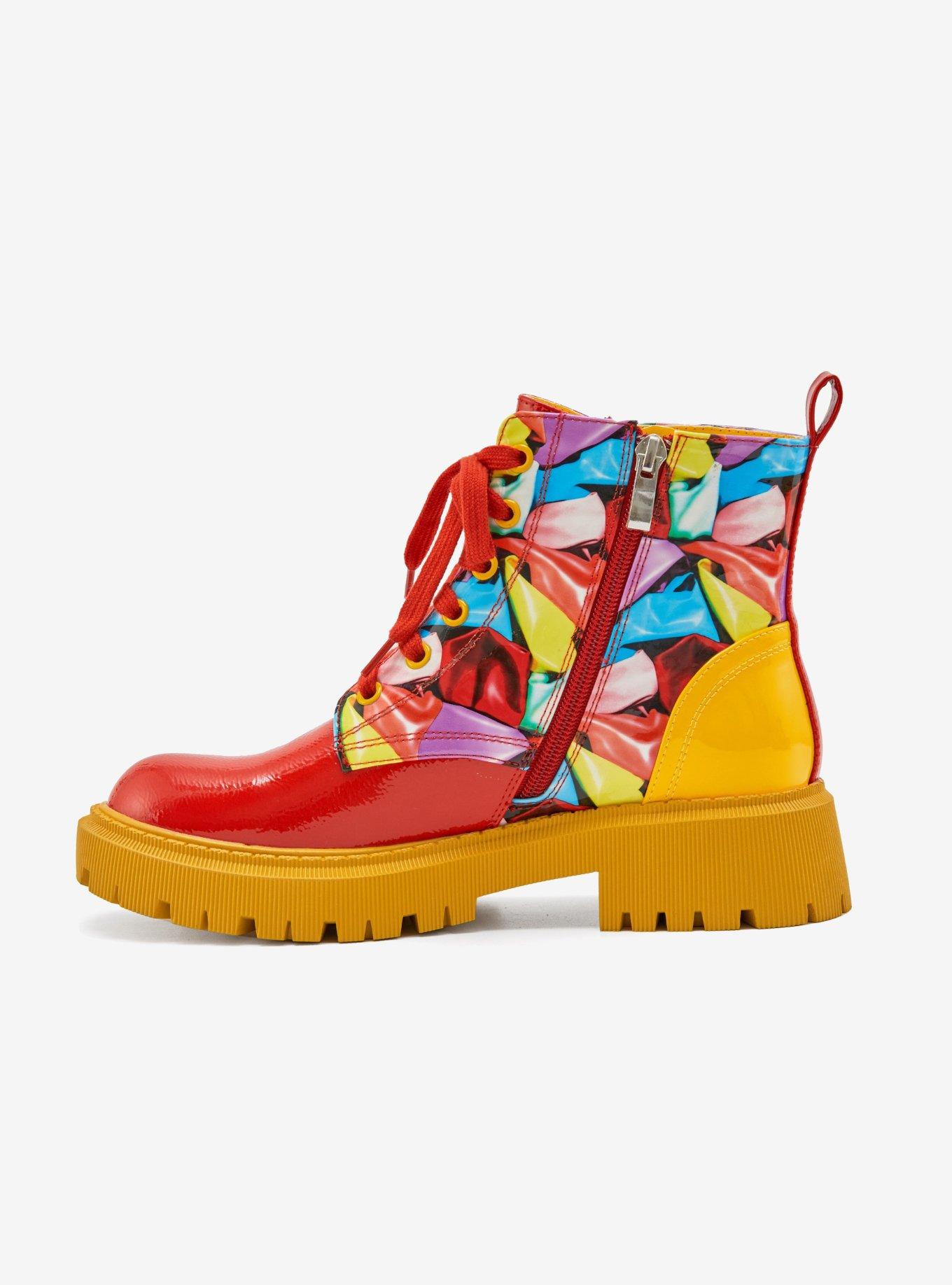 Freeway Multi Patent Lug Sole Bootie Red, , hi-res