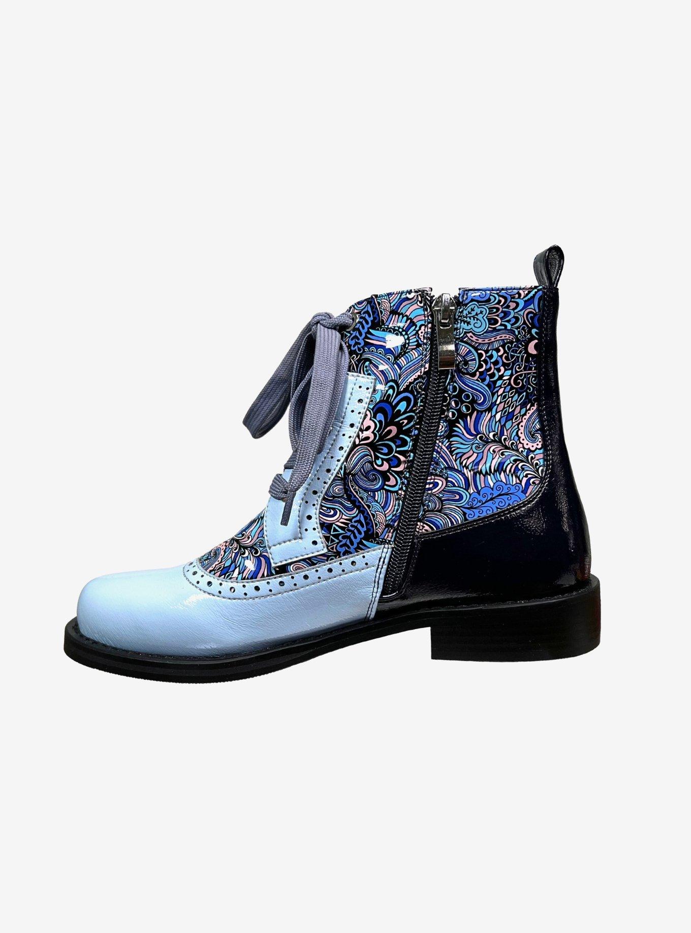 Chelsea Paisley Mixed Textures Lace Bootie Blue, , hi-res