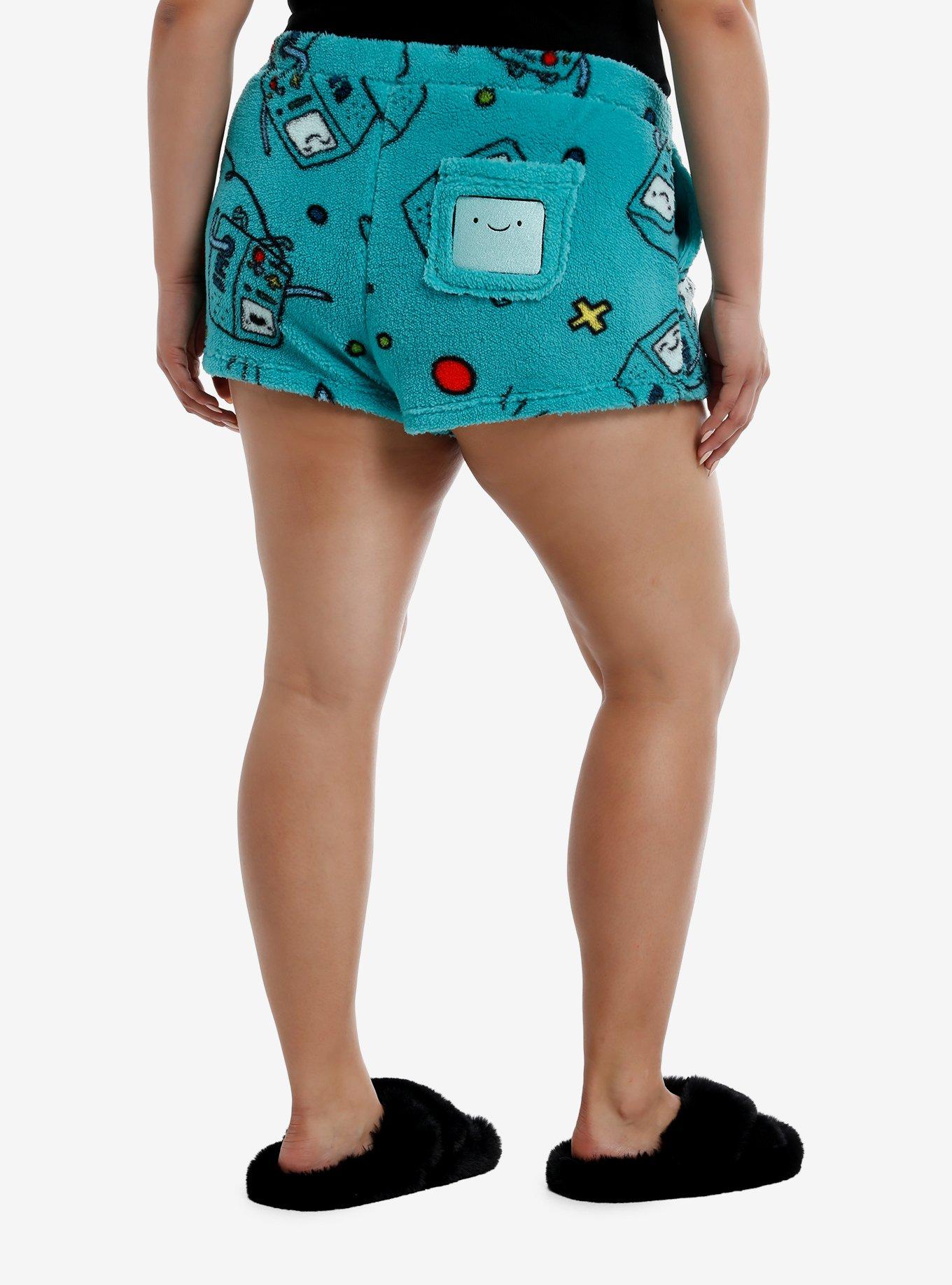 Adventure Time BMO Fuzzy Girls Lounge Shorts Plus Size, , hi-res