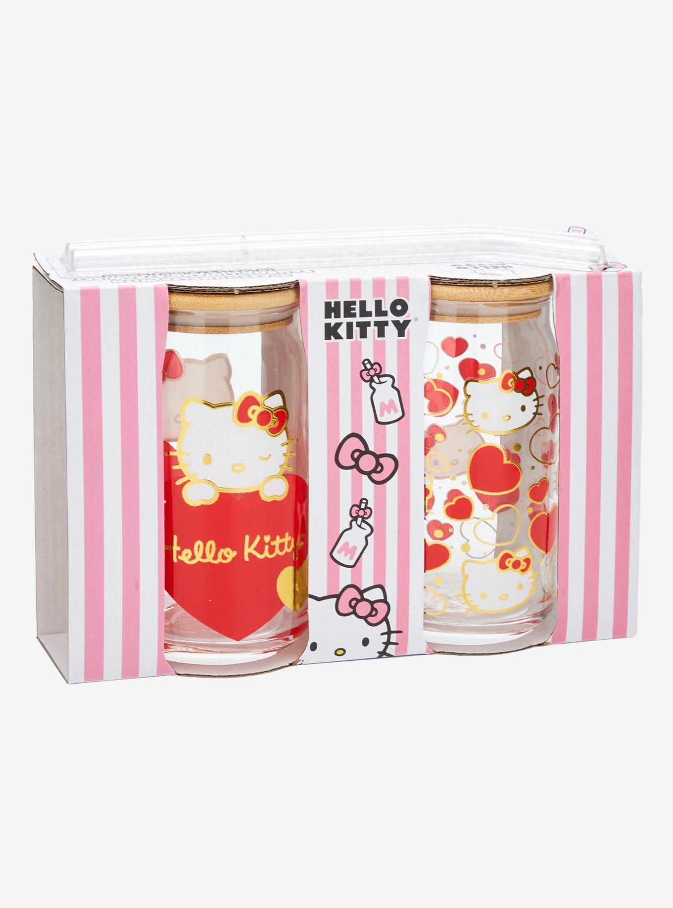 Hello Kitty Heart Glass Cup Set, , alternate