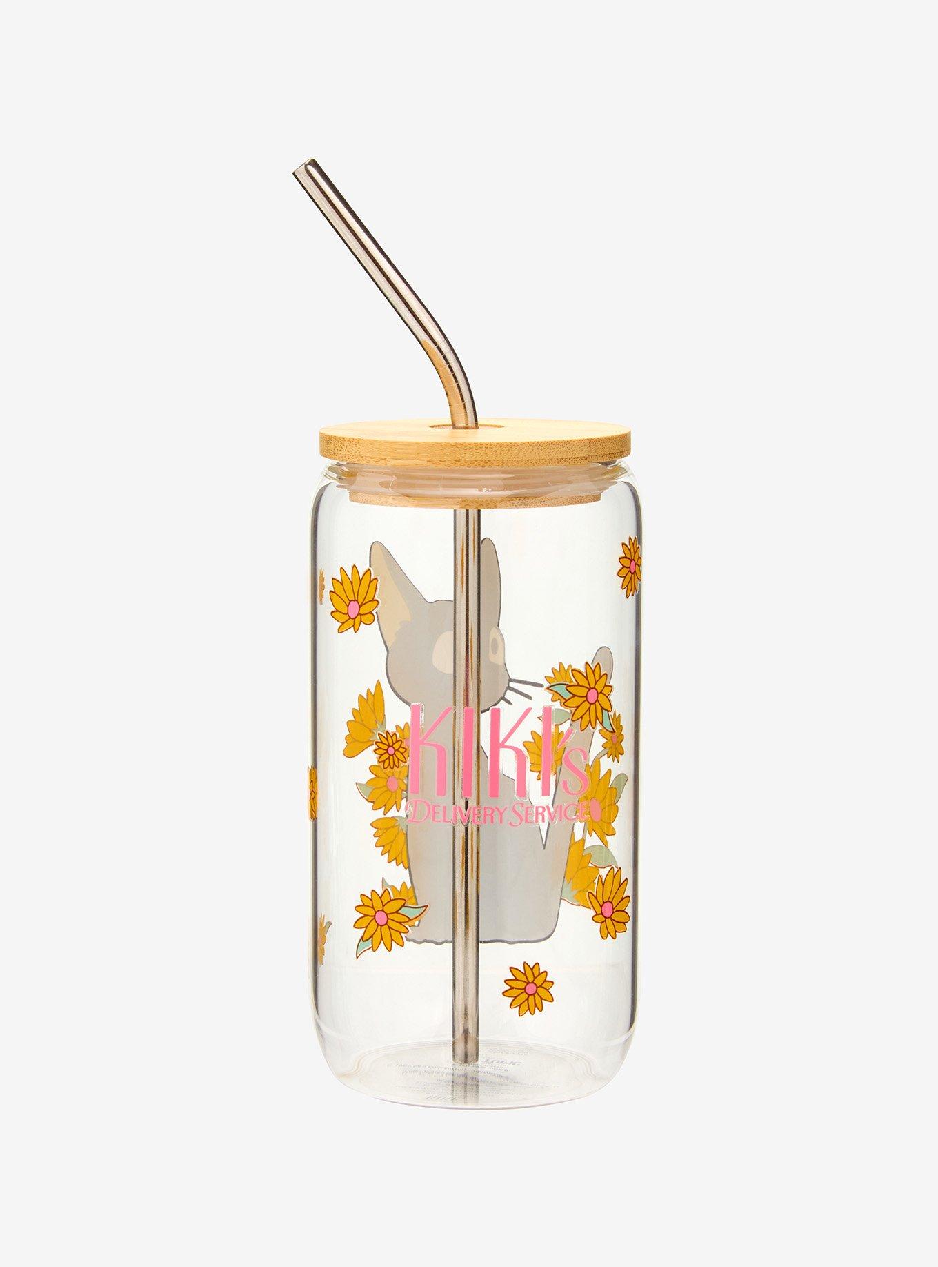 Studio Ghibli® Kiki's Delivery Service Jiji Flowers Glass Cup, , hi-res