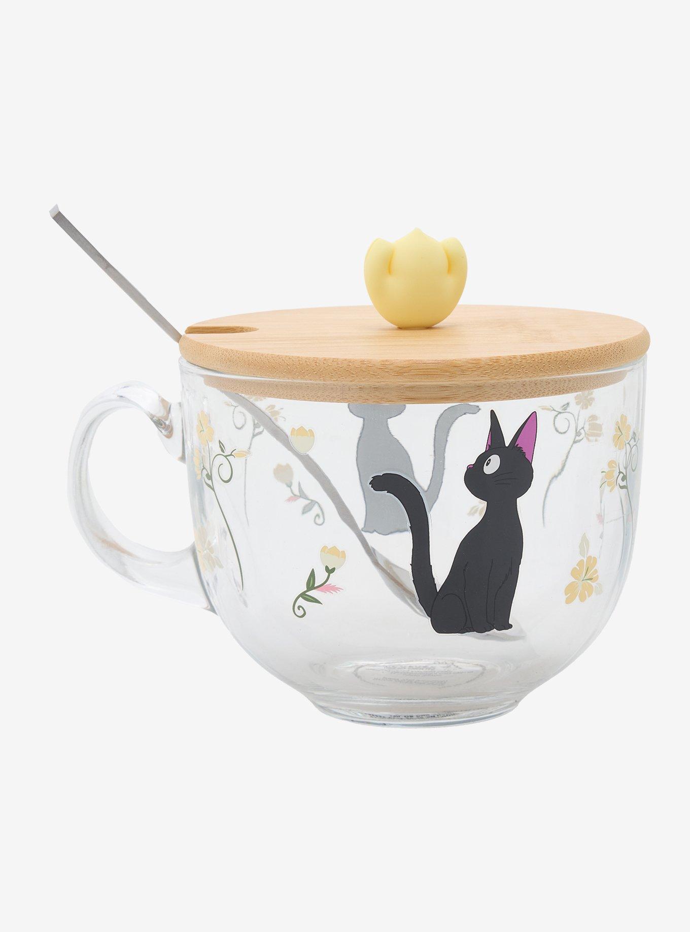 Studio Ghibli® Kiki's Delivery Service Jiji Flowers Glass Mug, , alternate