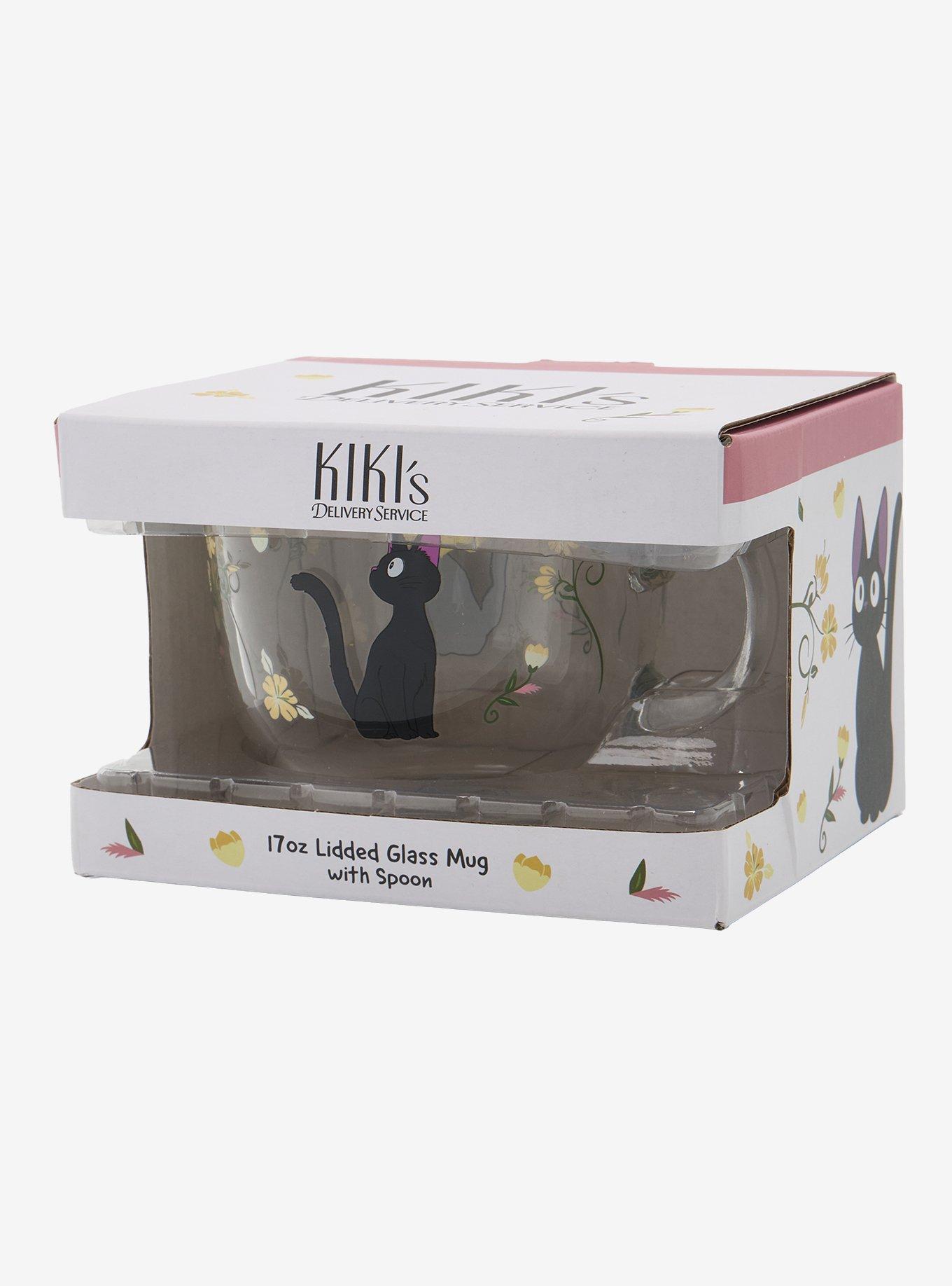Studio Ghibli® Kiki's Delivery Service Jiji Flowers Glass Mug, , alternate