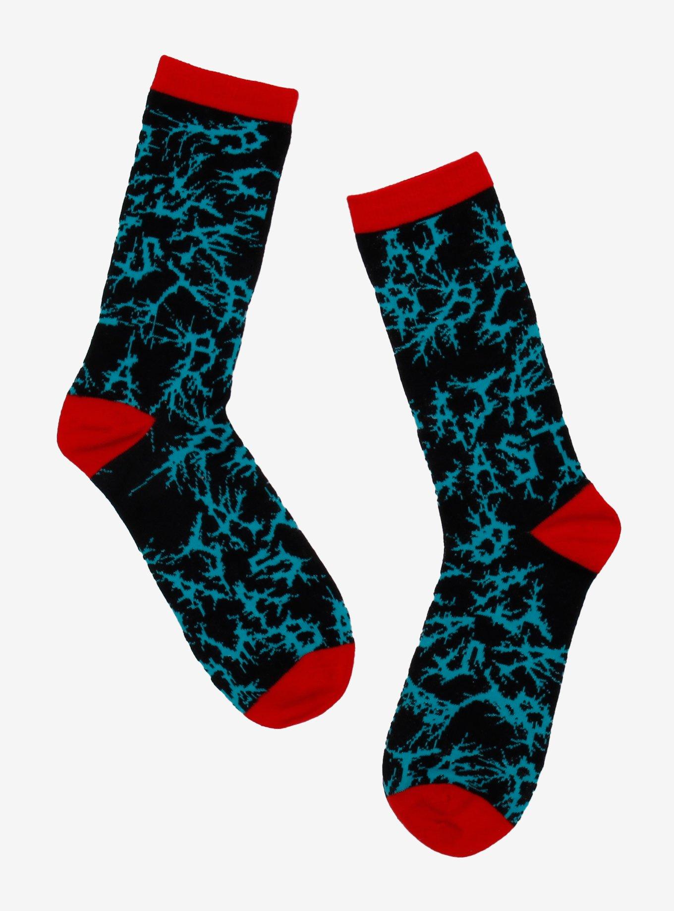 Mountain Dew Baja Blast Glow-In-The-Dark Crew Socks, , hi-res