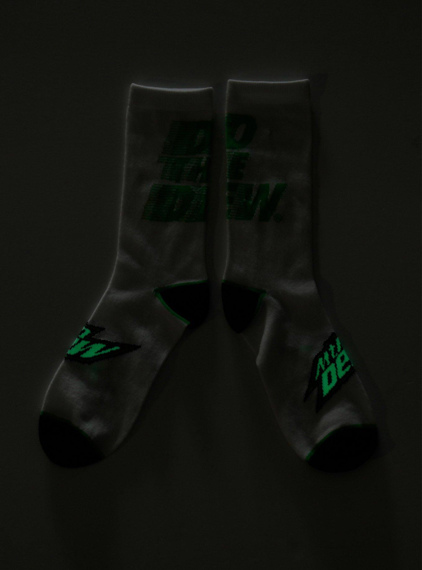 Mountain Dew Glow-In-The-Dark Crew Socks, , alternate