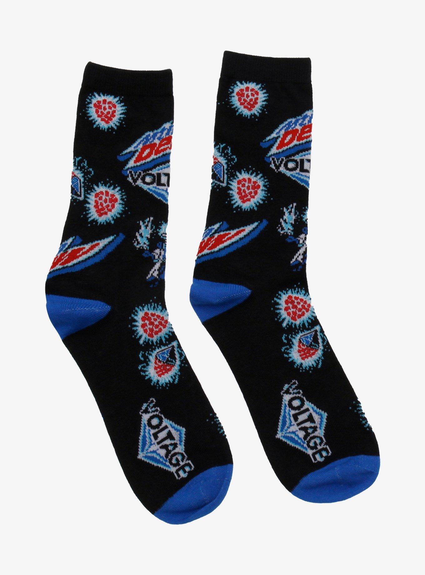 Mountain Dew Voltage Raspberry Crew Socks, , hi-res