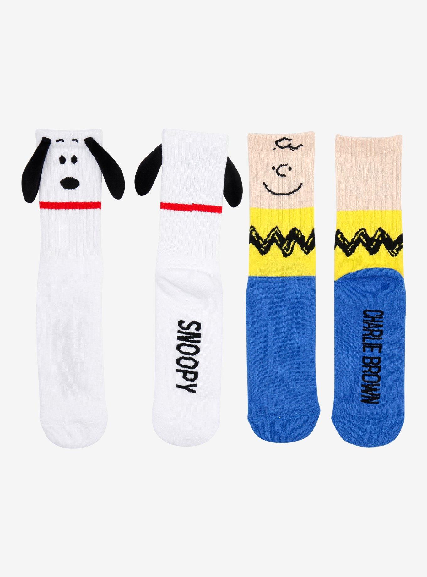 Peanuts Snoopy & Charlie Brown Crew Socks 2 Pair, , hi-res