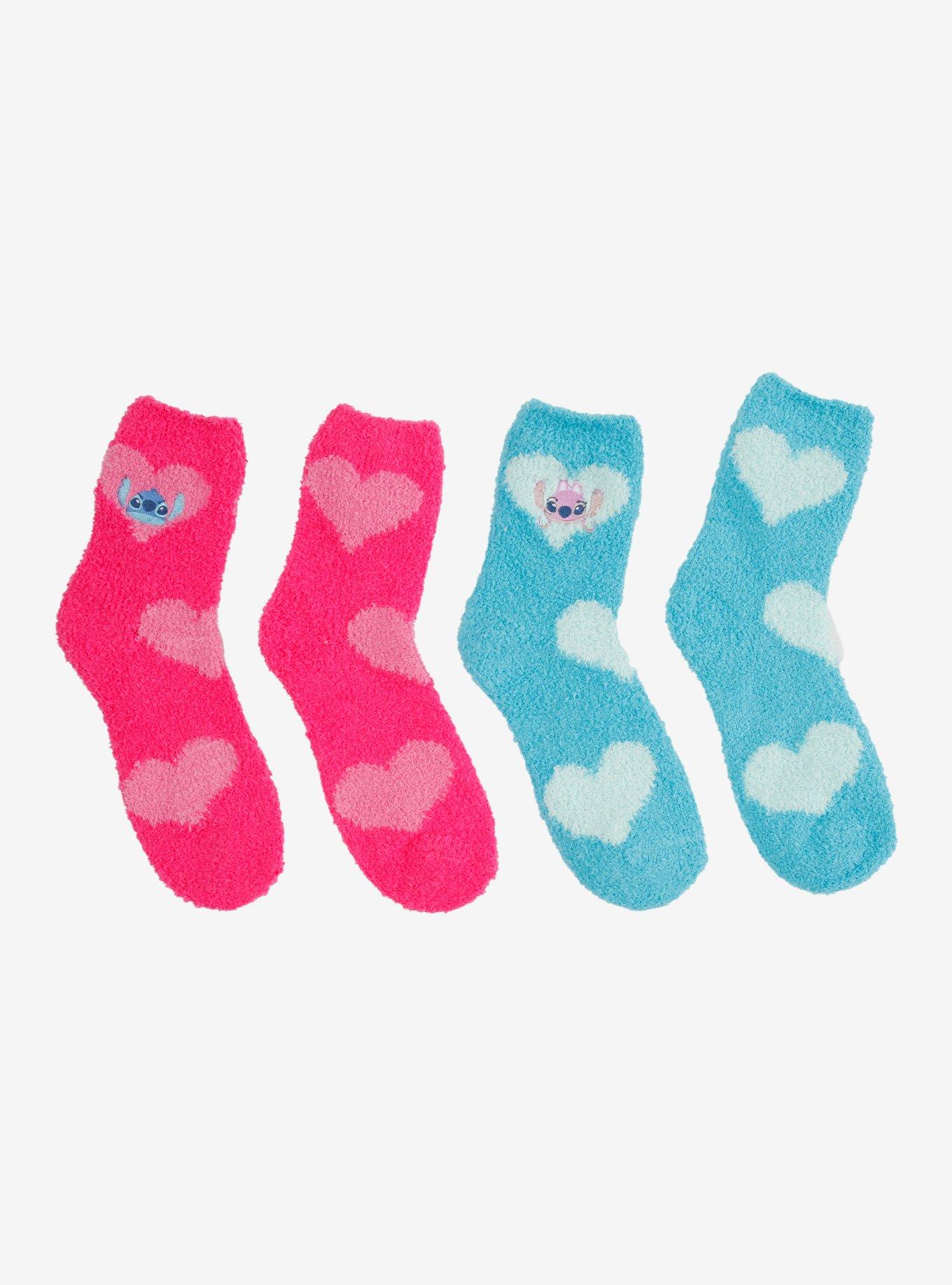 Disney Stitch & Angel Hearts Cozy Socks 2 Pair, , hi-res