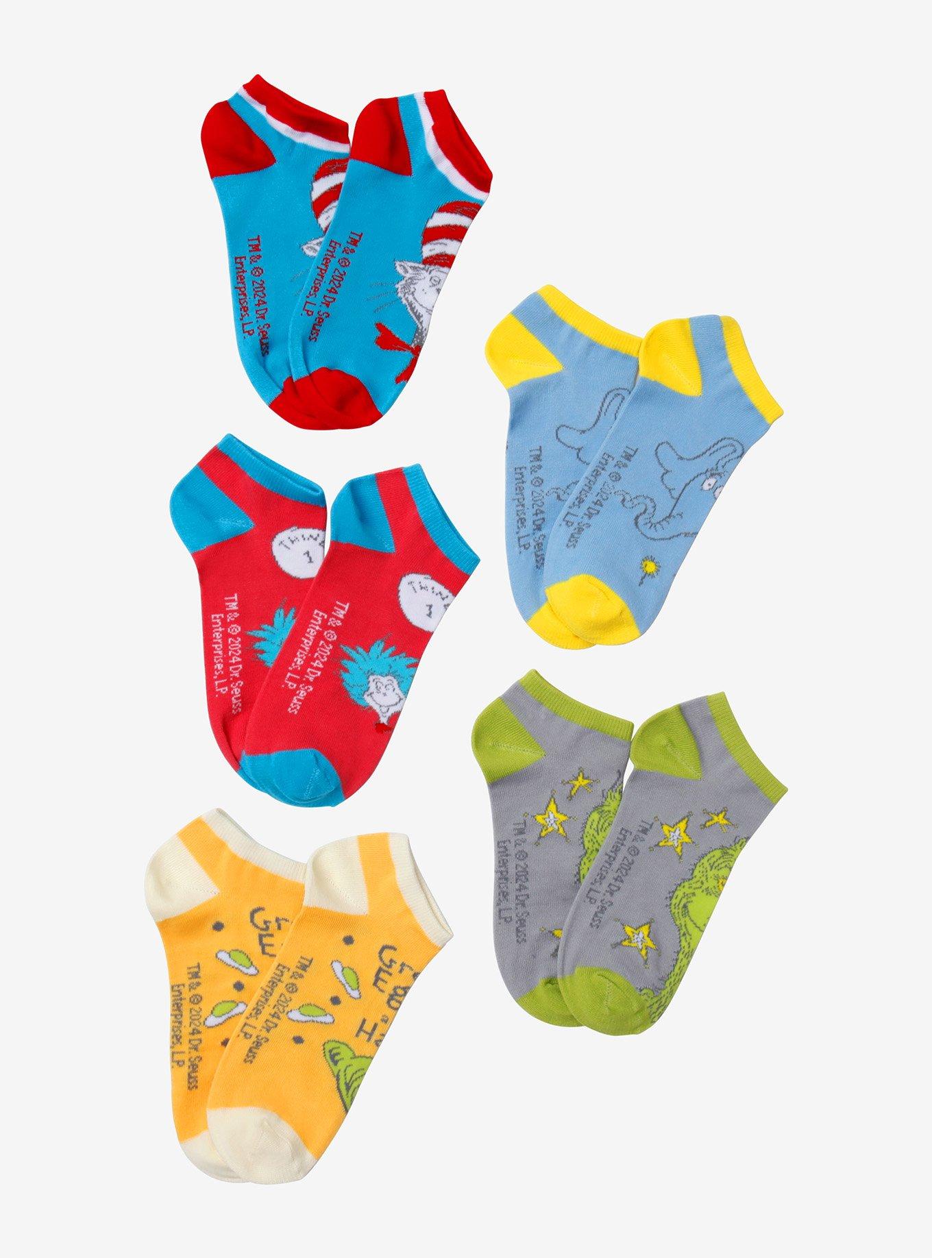 Dr. Seuss Stories No-Show Socks 5 Pair, , hi-res