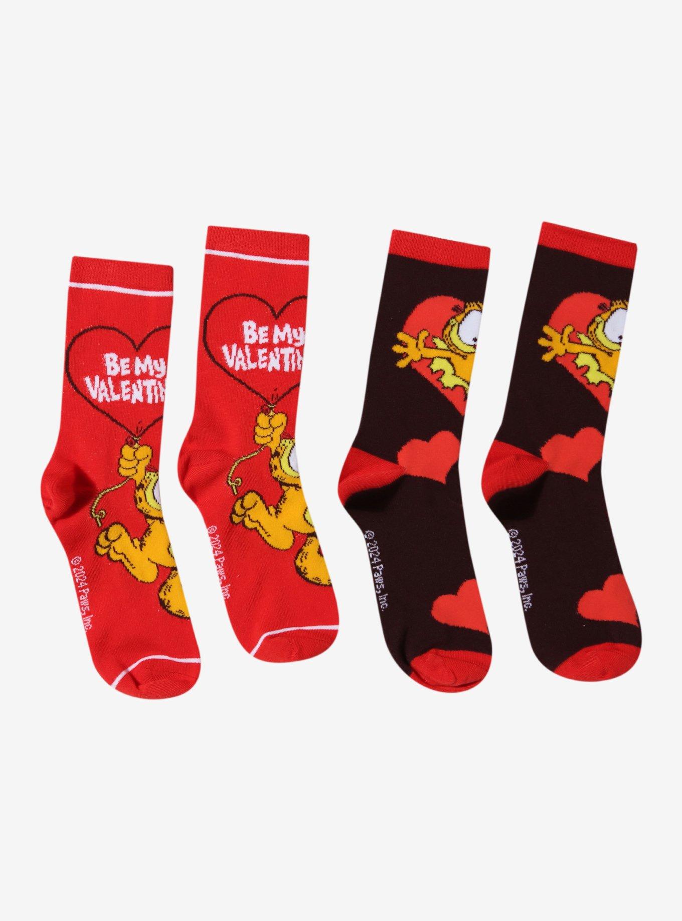 Garfield Valentine Crew Socks 2 Pair, , hi-res