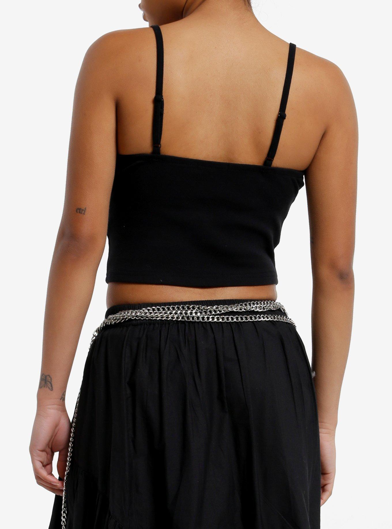 Cosmic Aura Black Lace Girls Crop Cami, , hi-res