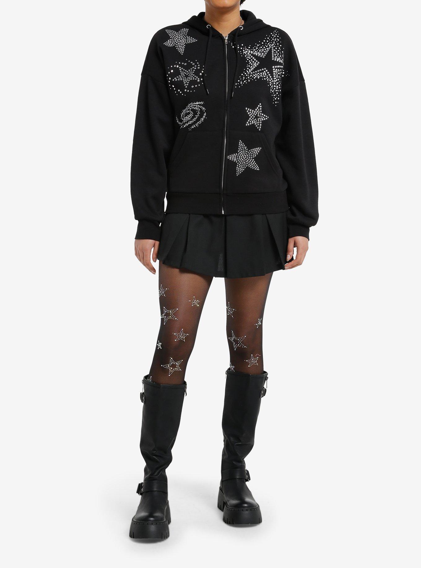 Cosmic Aura Rhinestone Star & Galaxy Girls Hoodie, , hi-res