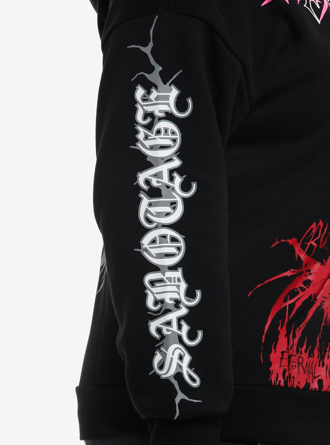 Tarnished Reputation Tribal Graphic Girls Hoodie Plus Size, PINK, alternate