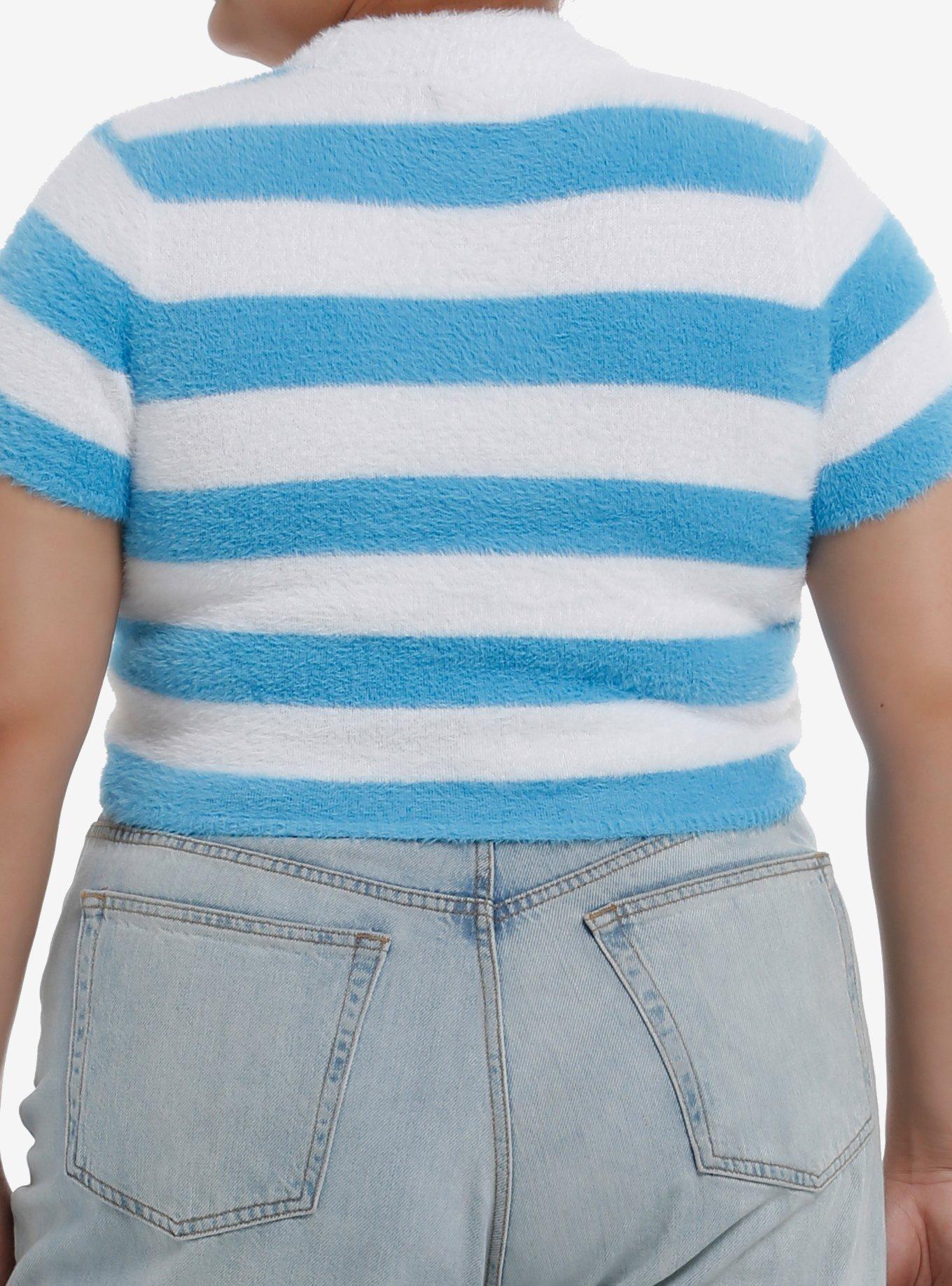 Sweet Society Frog Strawberry Stripe Girls Fuzzy Baby T-Shirt Plus Size, , alternate