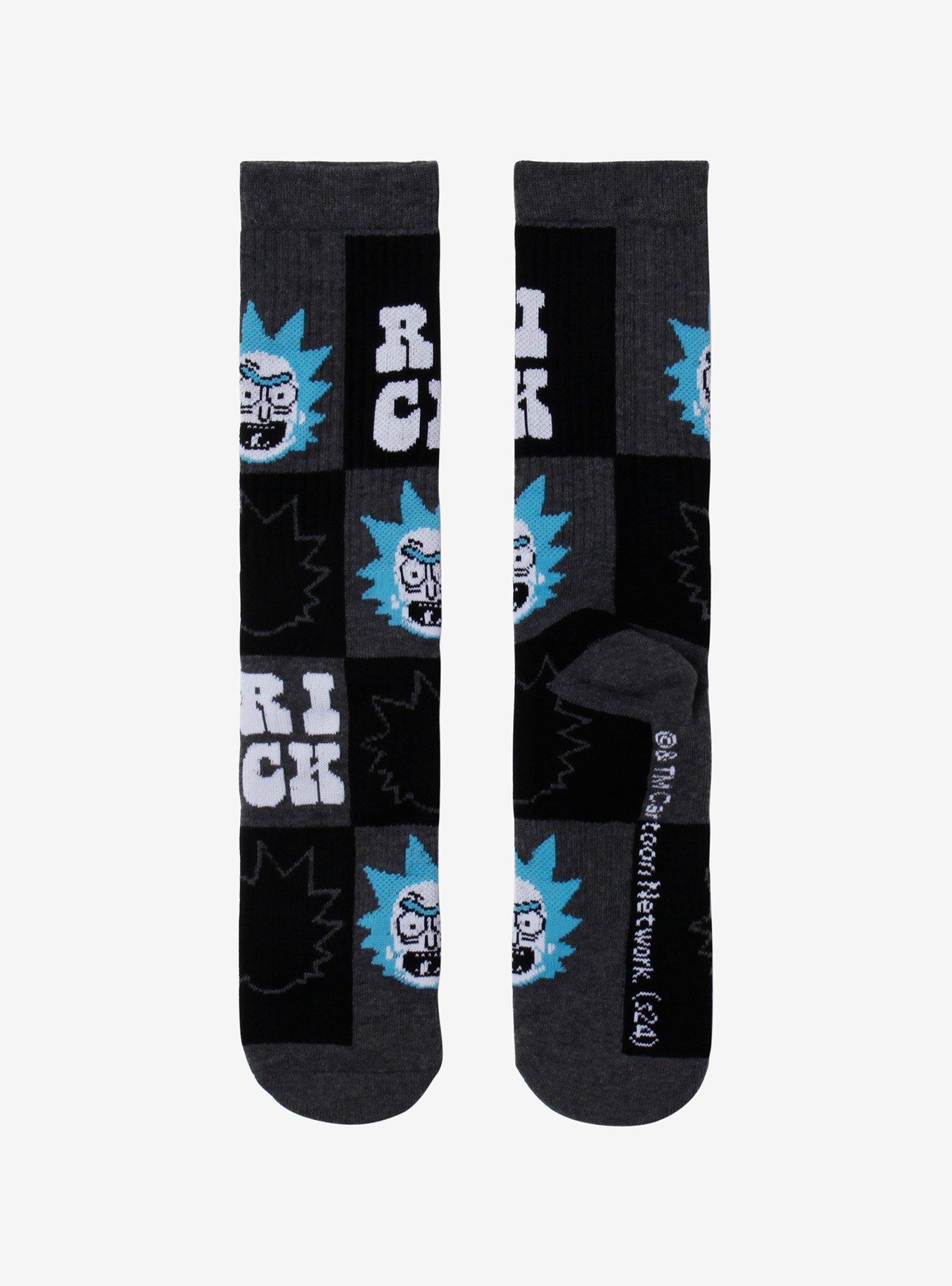 Rick And Morty Rick Checkered Crew Socks, , hi-res