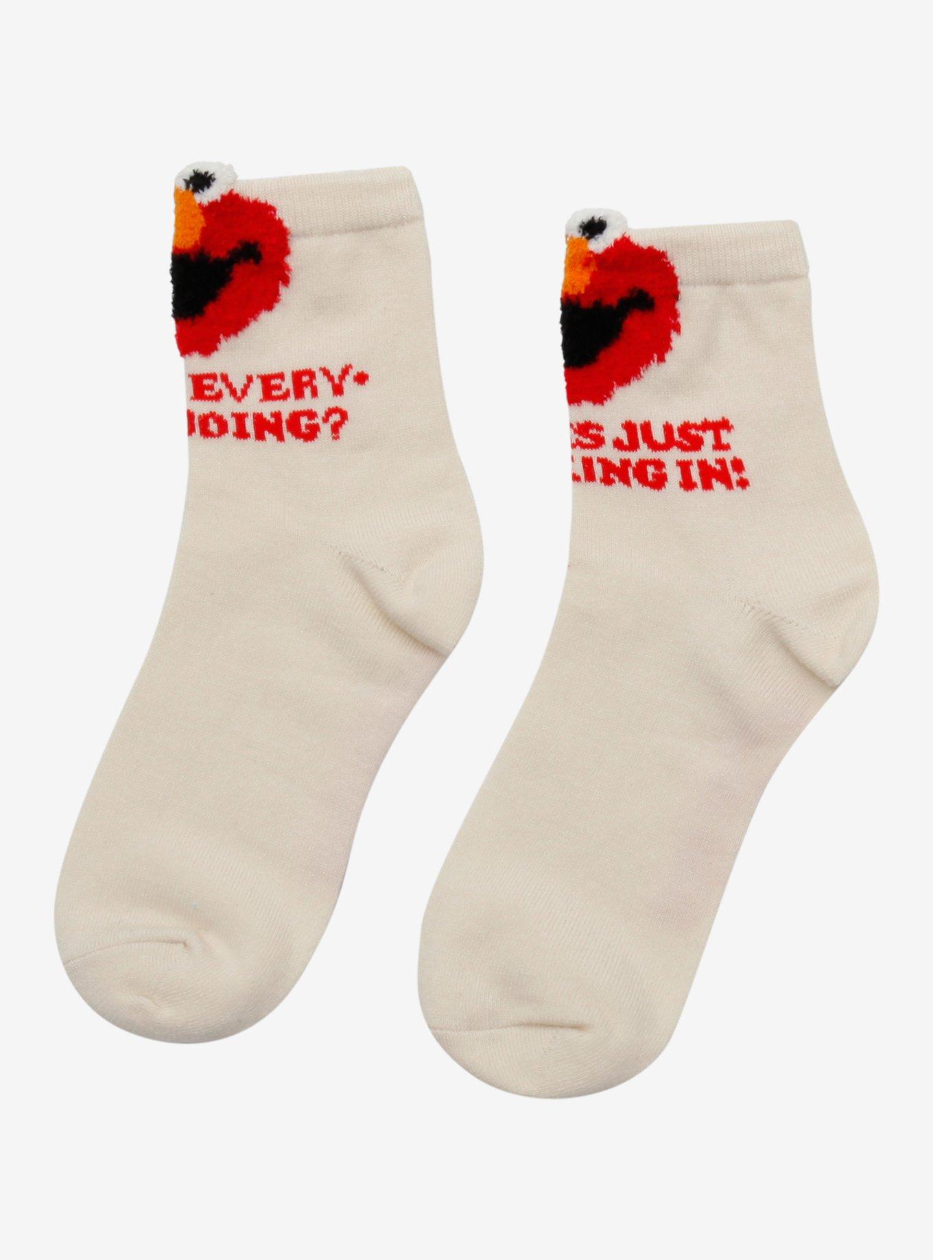 Sesame Street Elmo Quotes Ankle Socks, , hi-res