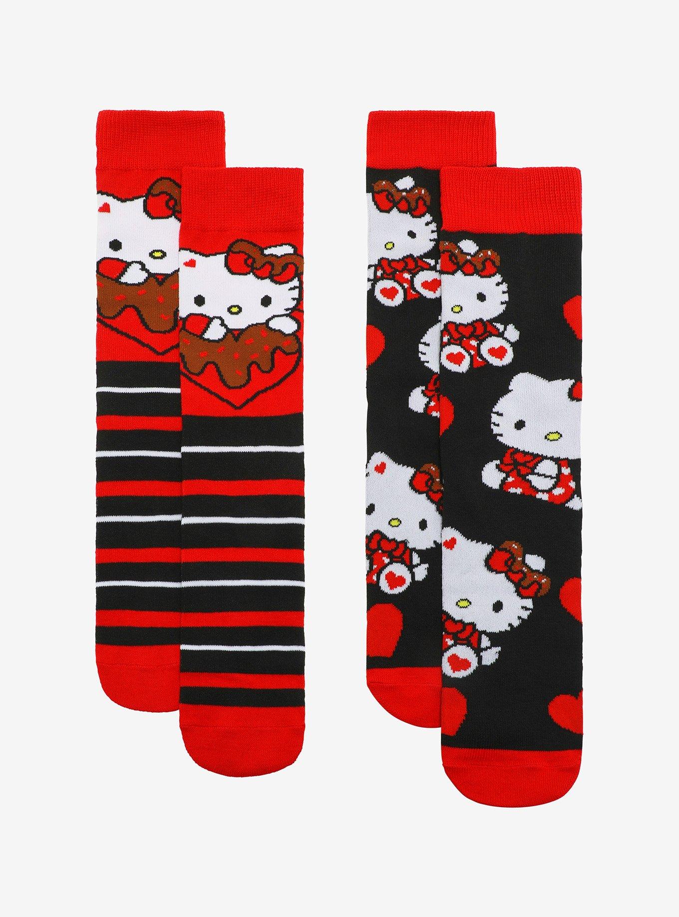 Hello Kitty Chocolate Heart Crew Sock 2 Pair Gift Set, , hi-res