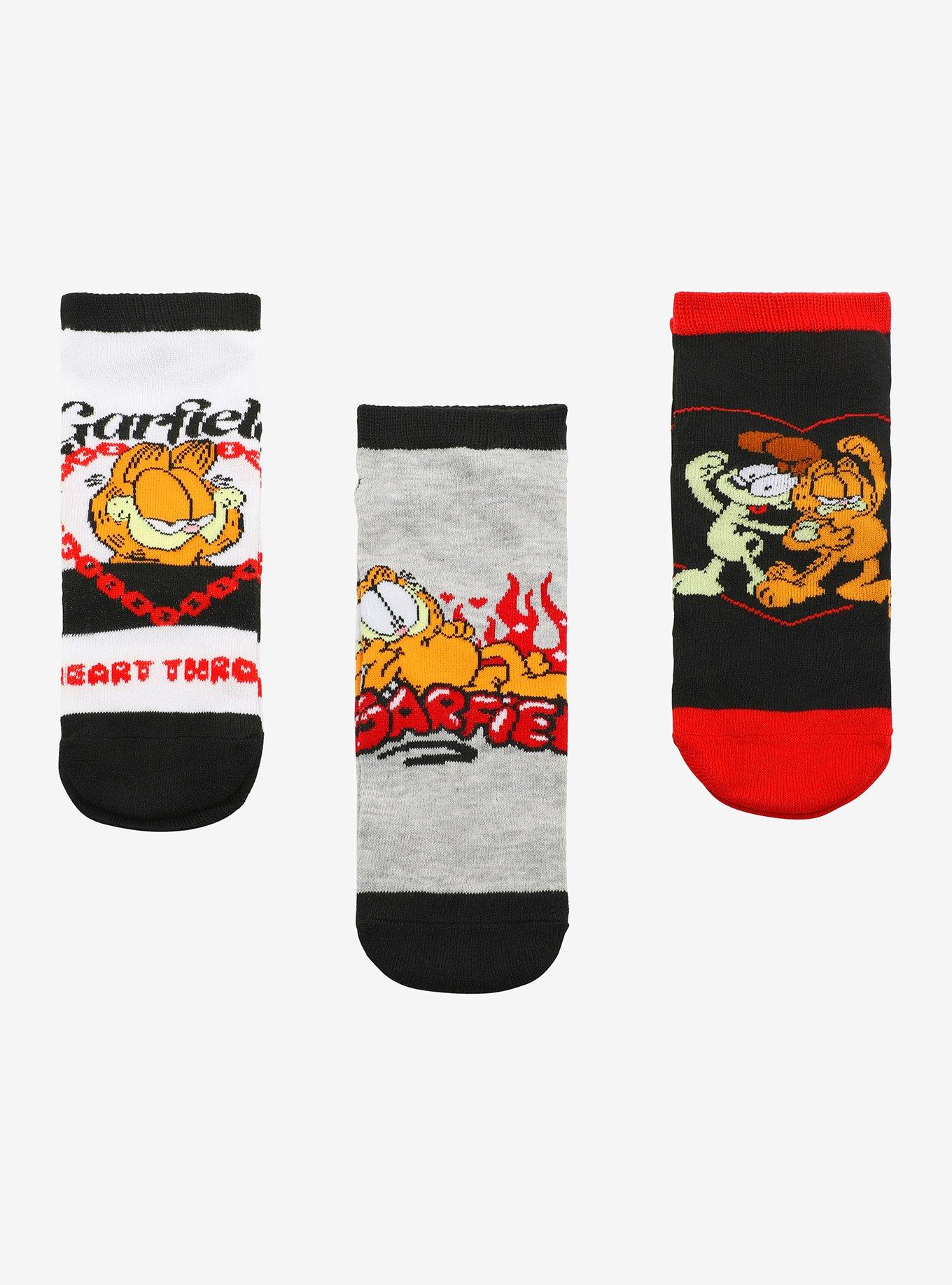 Garfield Heart Flames No-Show Sock 3 Pair Gift Set, , hi-res