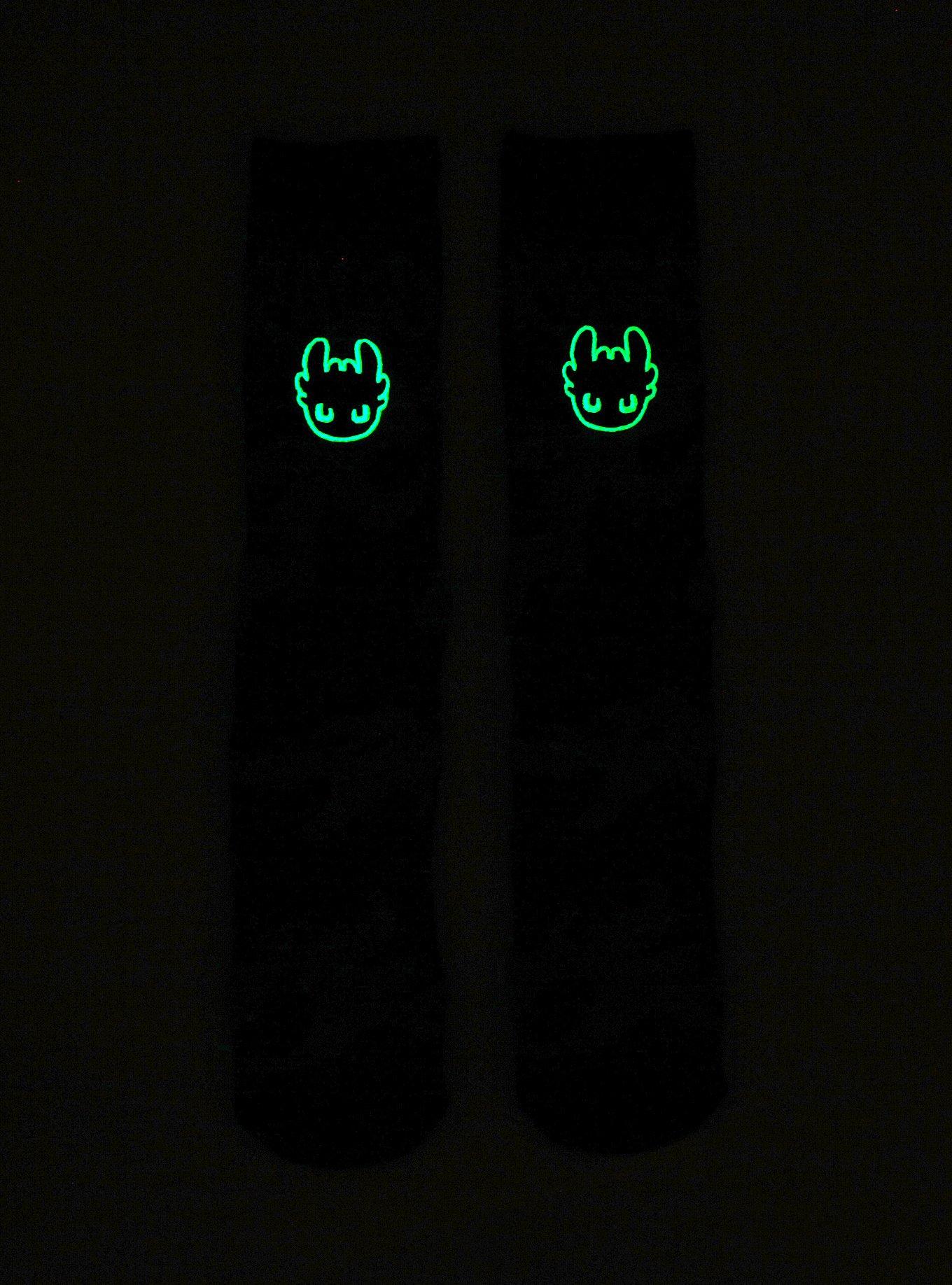 How To Train Your Dragon Toothless Glow-In-The-Dark Crew Socks, , hi-res