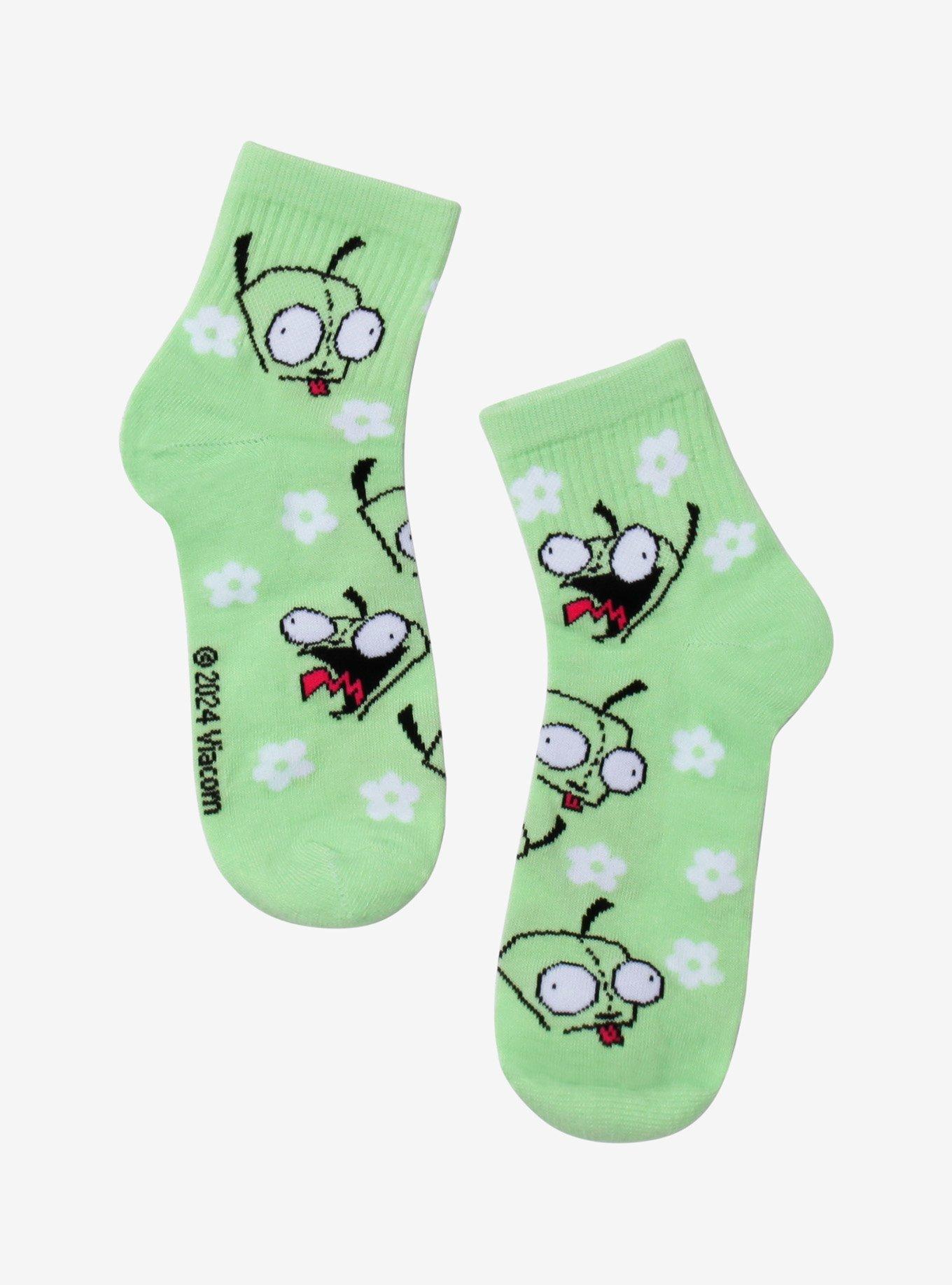 Invader Zim GIR Flower Crew Socks, , hi-res