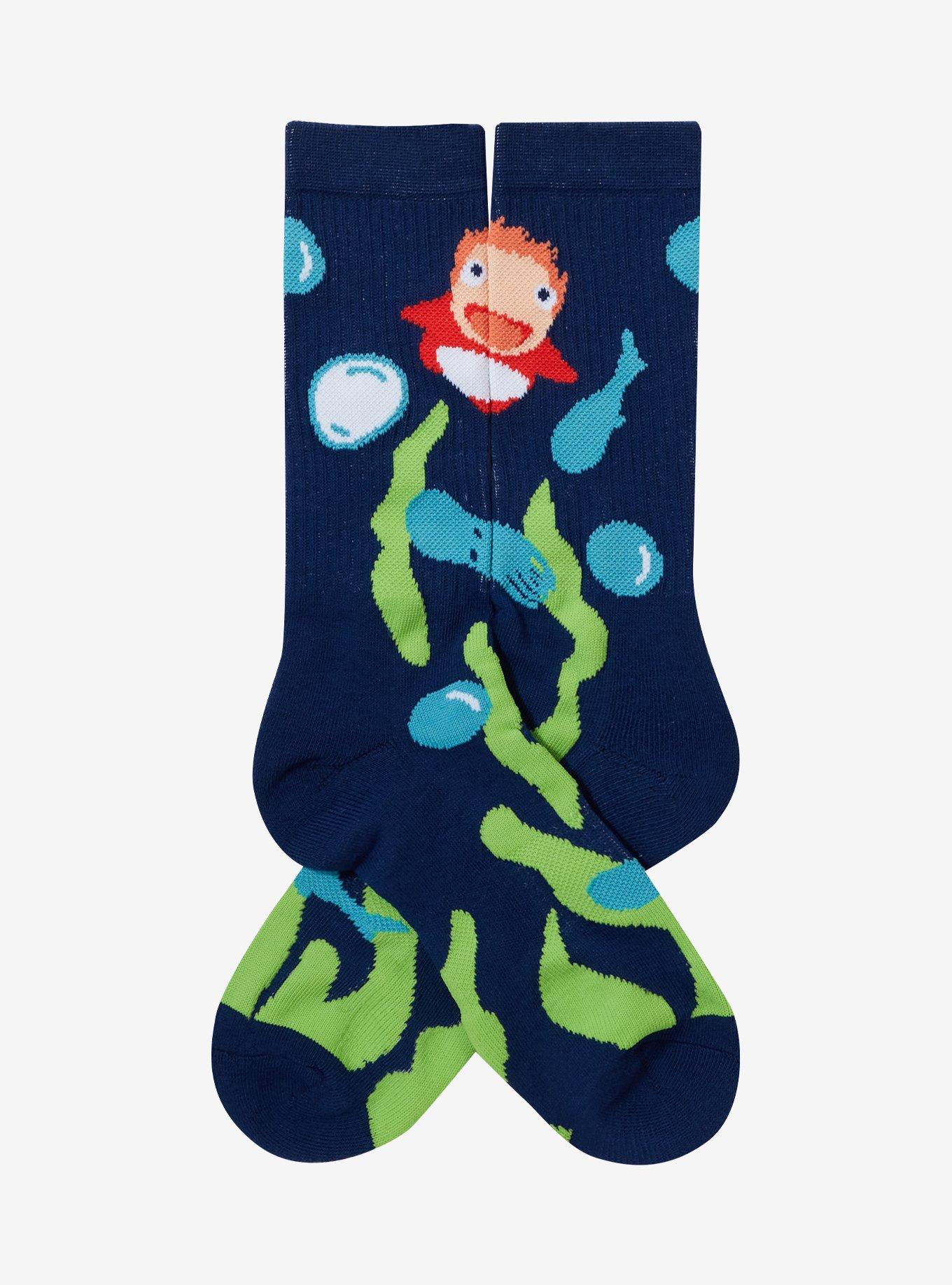 Studio Ghibli® Ponyo Black Light Crew Socks, , hi-res