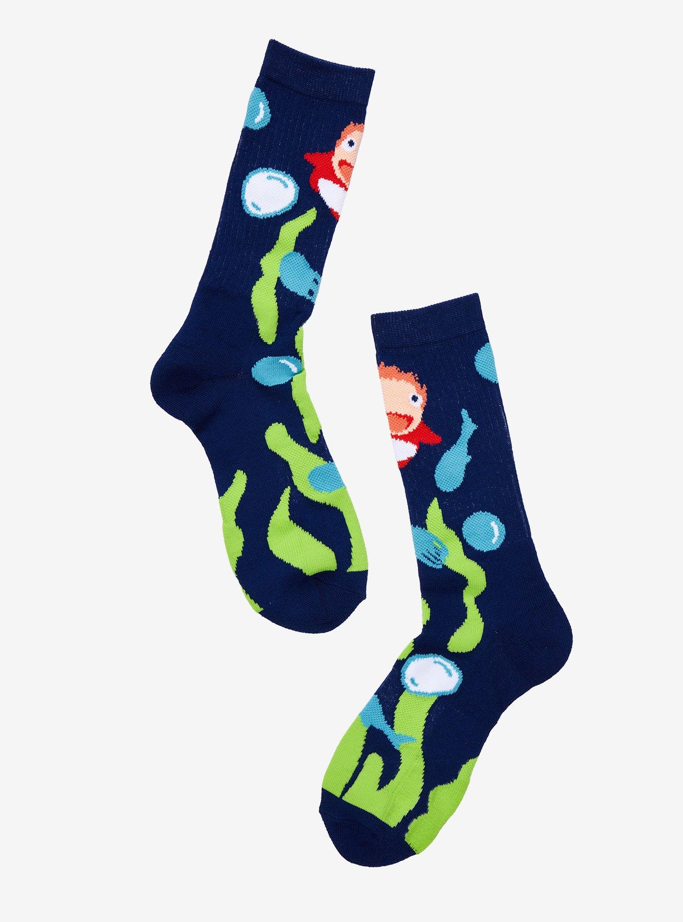Studio Ghibli® Ponyo Black Light Crew Socks, , alternate