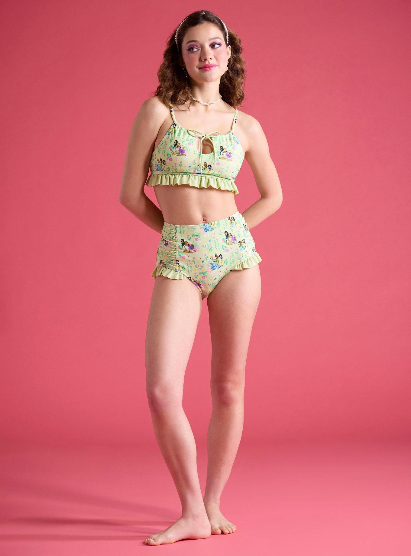 Disney Princess Floral Ruffle Swim Top, , hi-res