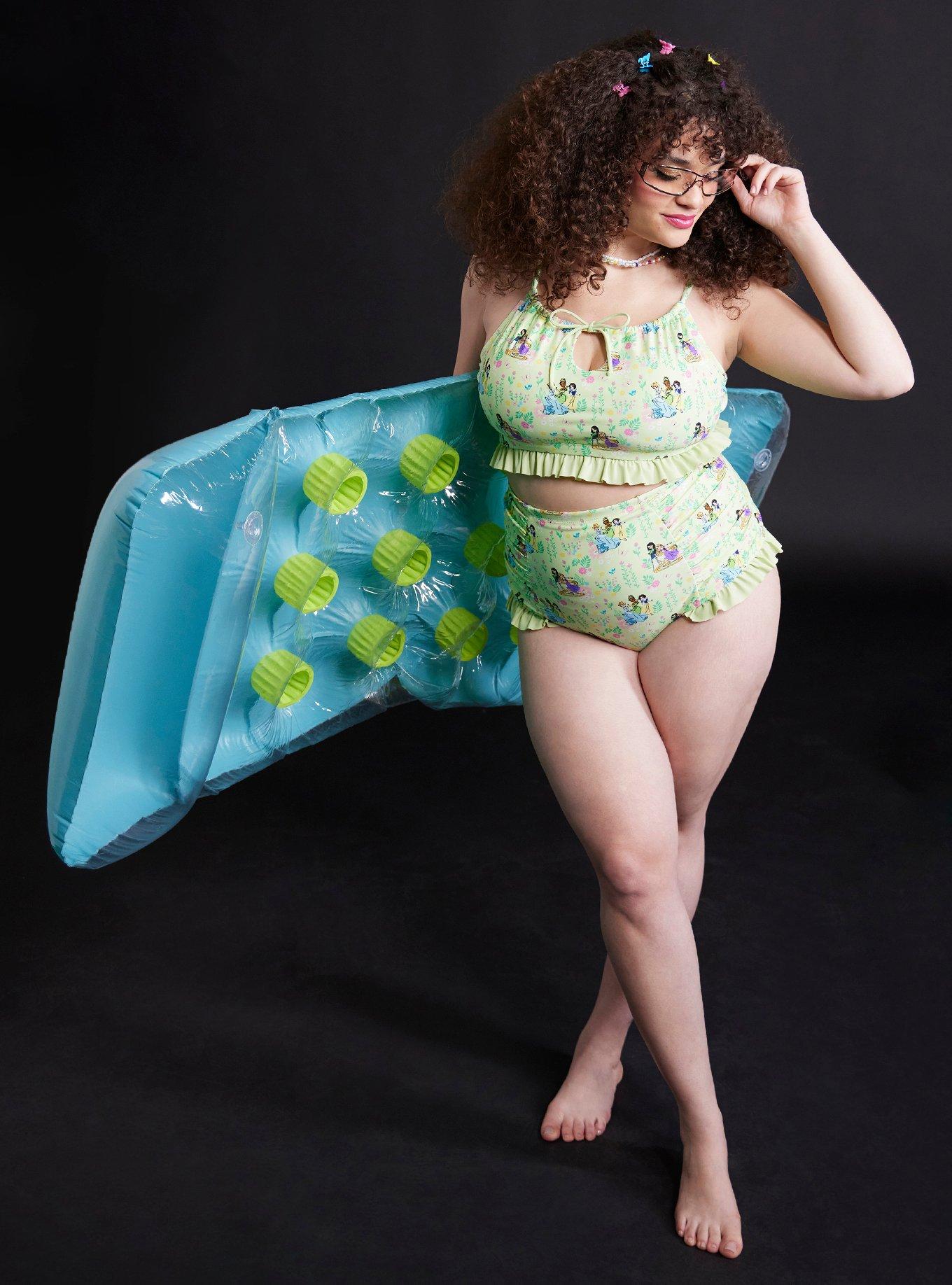 Disney Princess Floral Ruffle Swim Top Plus Size, , hi-res