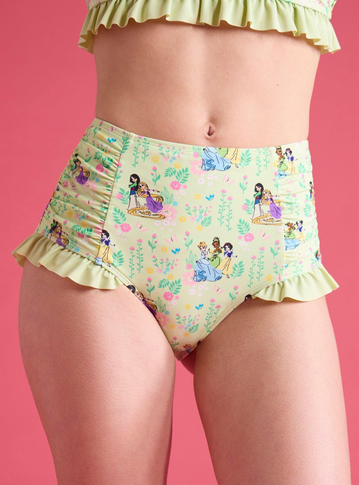 Disney Princess Floral High-Waisted Swim Bottoms, , hi-res