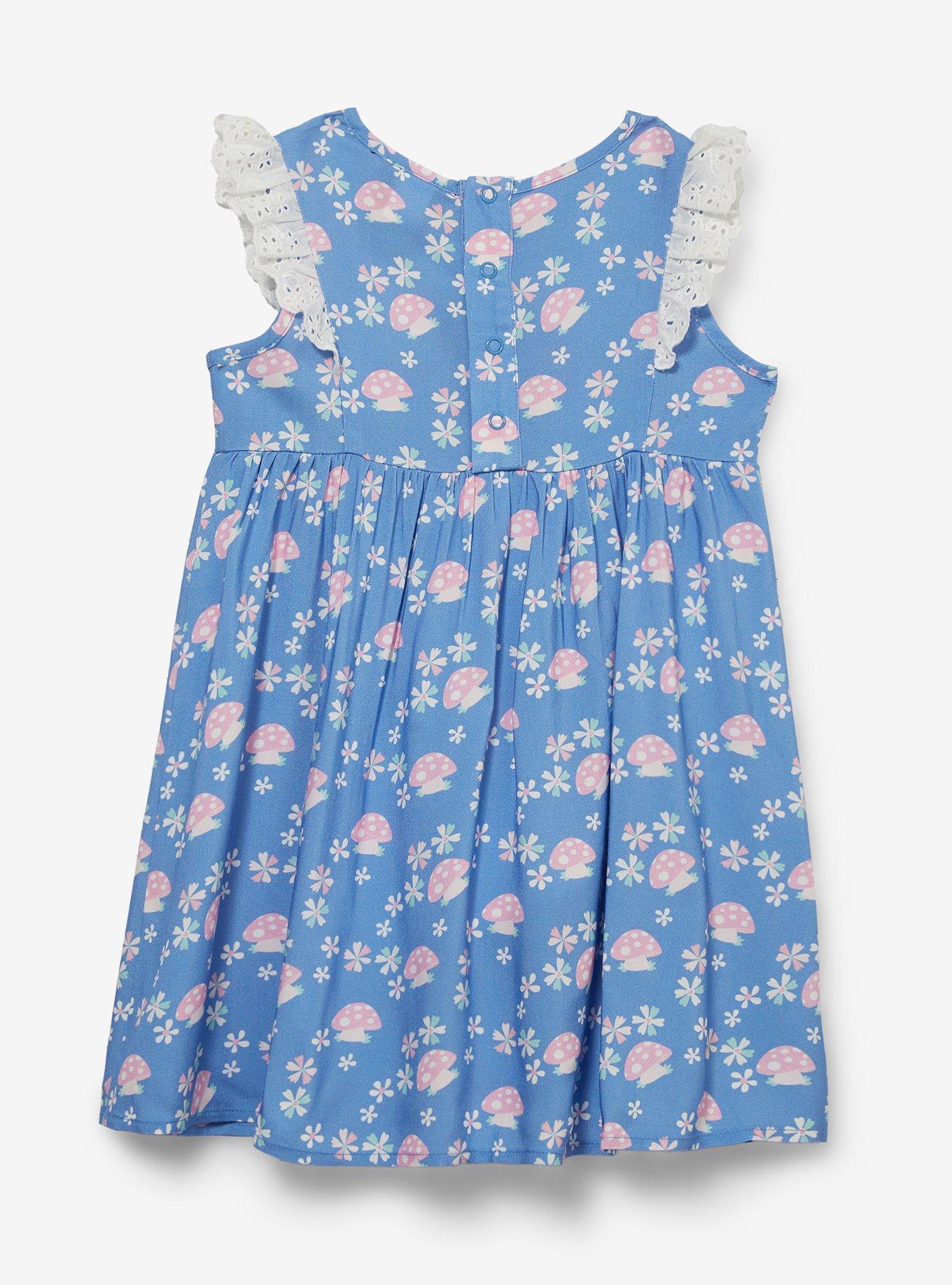 Disney Alice's Wonderland Bakery Mushroom Allover Print Ruffle Toddler Dress, PINK, alternate