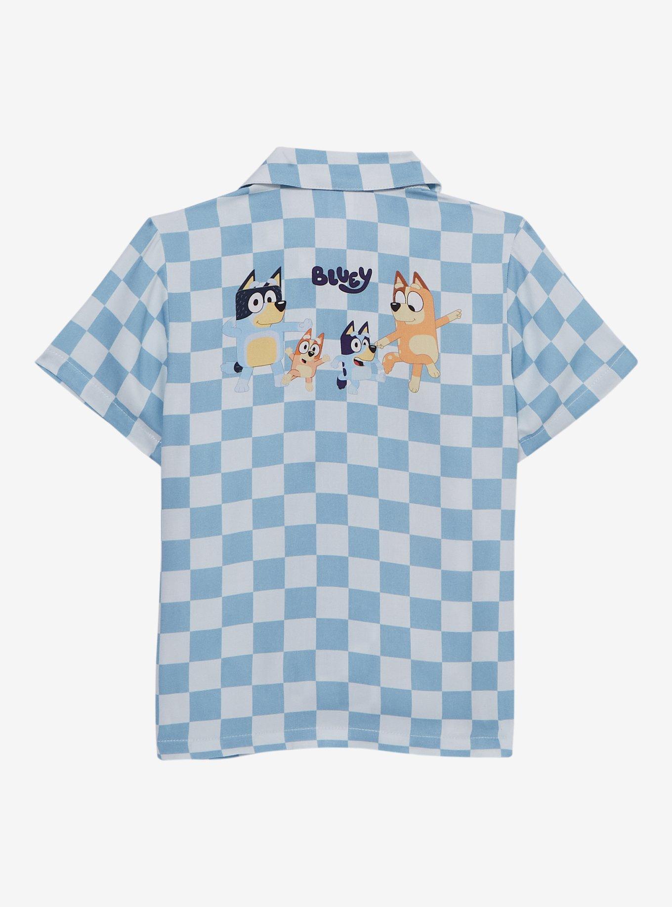 Bluey Heeler Family Checkered Toddler Button Up, , hi-res