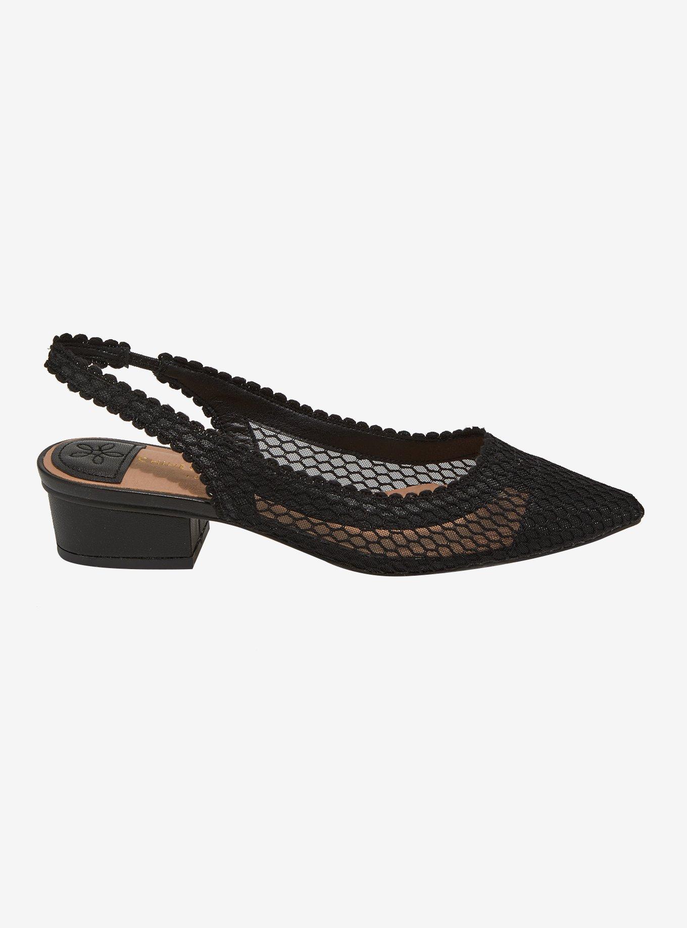 Chinese Laundry Black Mesh Heels, , hi-res
